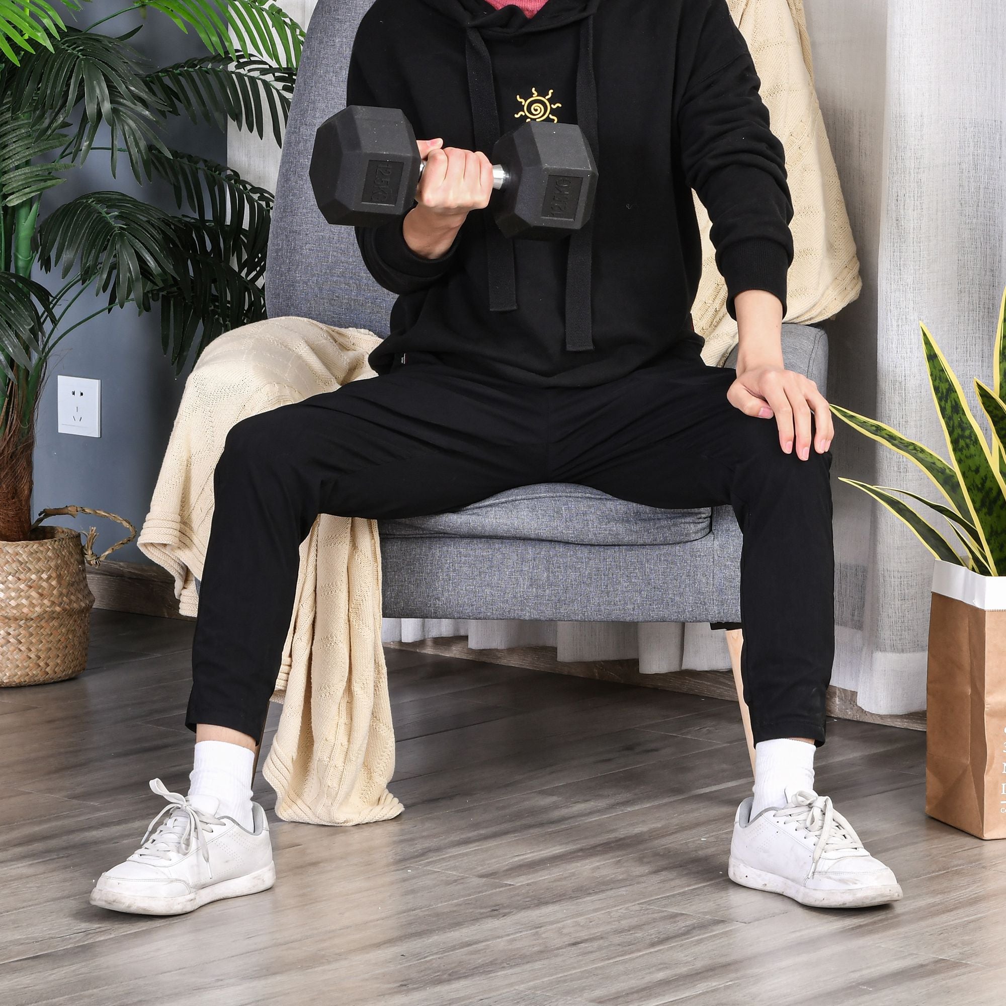 Dumbbells with knurled grip, Cast Iron Dumbbell, 1 x 12.5 kg, Dumbbells for Men and Women, Dumbbell for Home, Gym, Strength Training