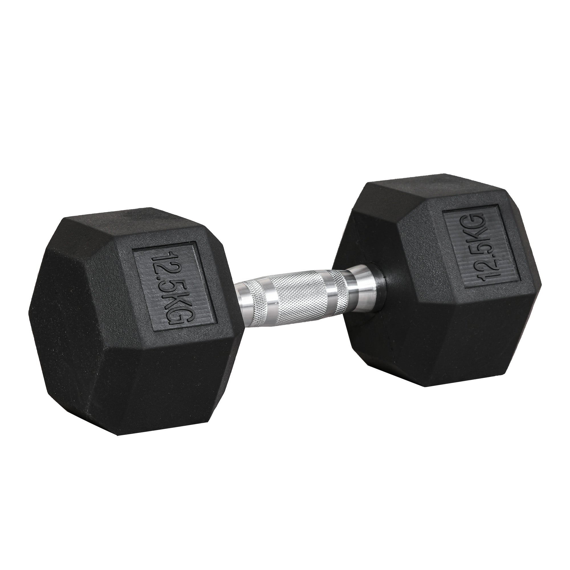 Dumbbells with knurled grip, Cast Iron Dumbbell, 1 x 12.5 kg, Dumbbells for Men and Women, Dumbbell for Home, Gym, Strength Training