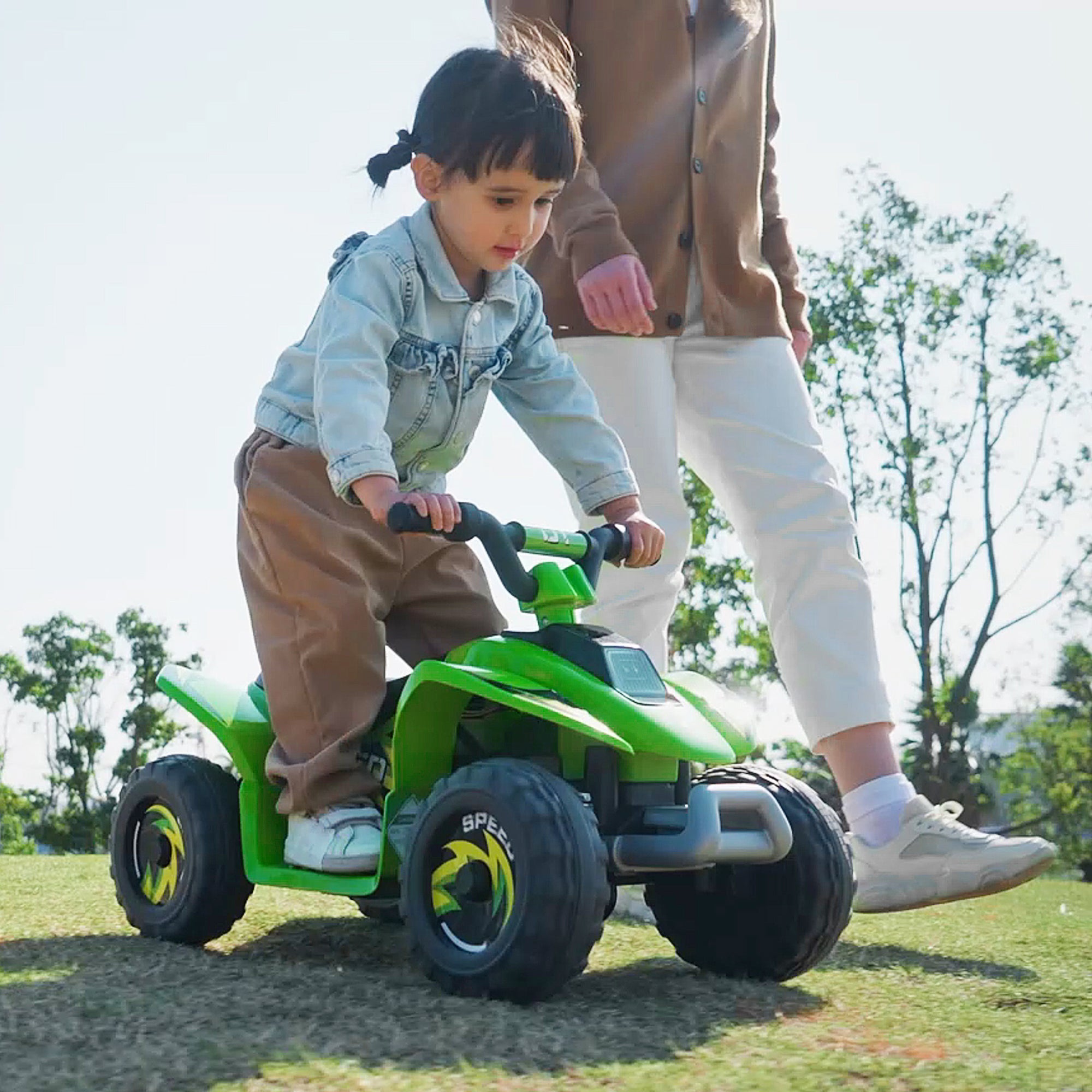 Electric Quad for Children 18-36 Months Electric ATV 6V with Forward and Reverse Maximum Load 20 kg 72x40x45.5 cm Green