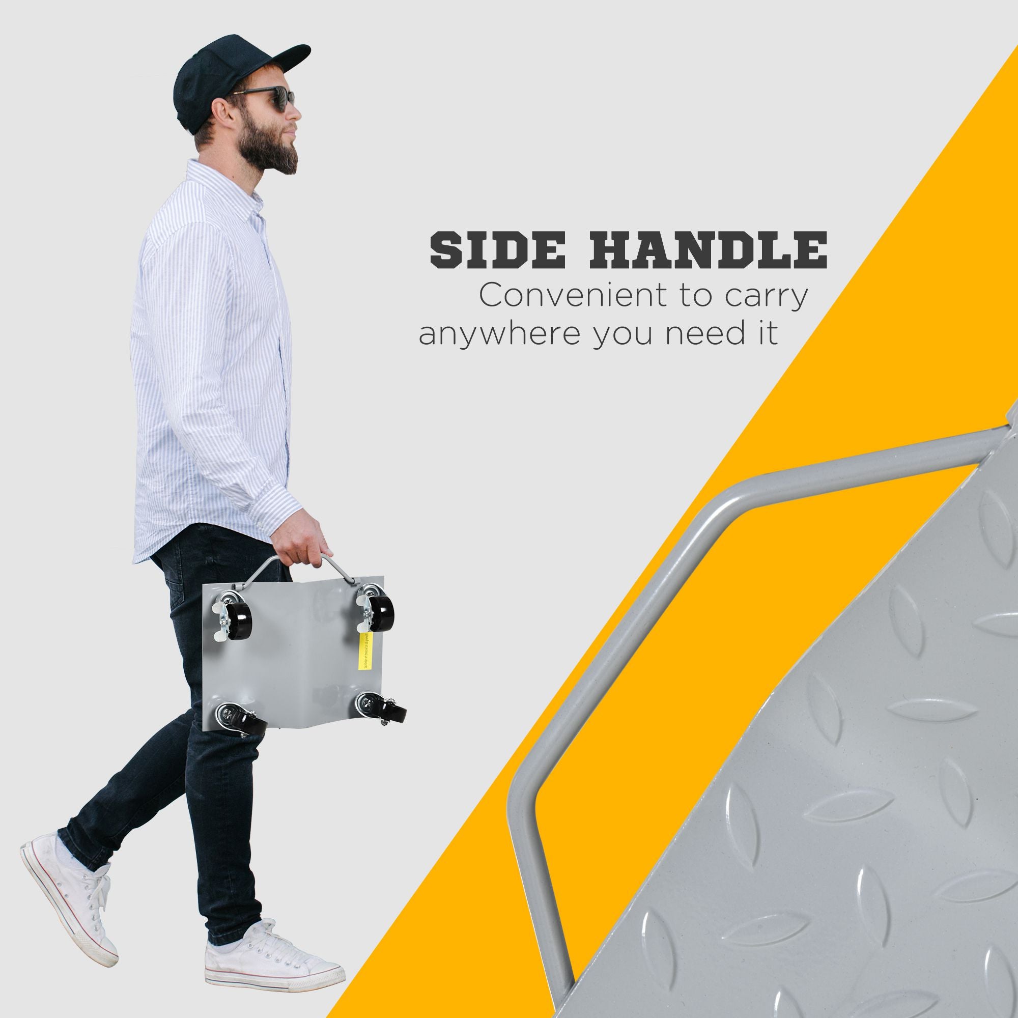 Parking Lift 2 Pieces Parking Aid Tire Change Jack with 4 Wheels for Car Gray 40.5L x 30W x 13.5H cm