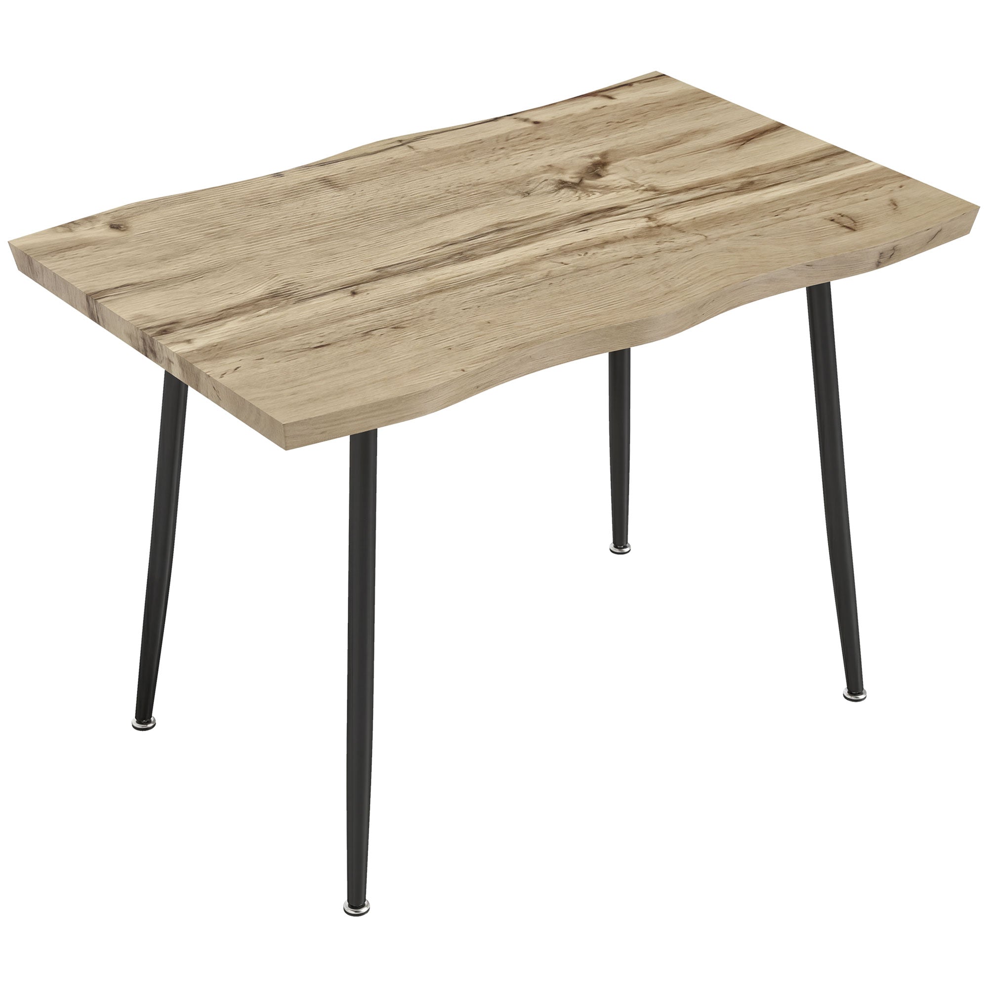 Dining Table for 4, 110 x 70 x 75 cm (43.3 x 27.6 x 29.5 in) Nordic Modern Kitchen Table with Steel Frame, Oak-Effect Top