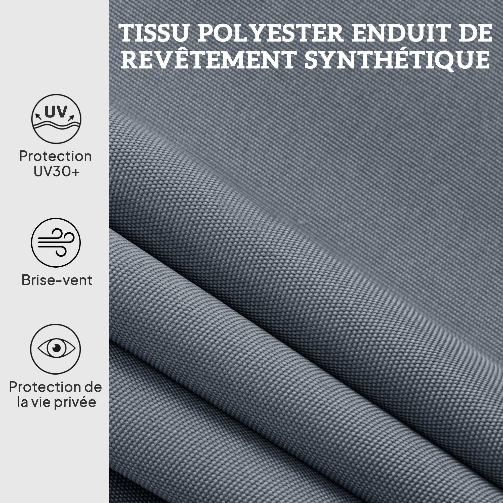 Outdoor Free-standing Awning Retractable Manual Awning Adjustable Length 2 x 2.2-3.1 m with Crank Installation Without Drilling Metal Aluminum Polyester Dark Grey