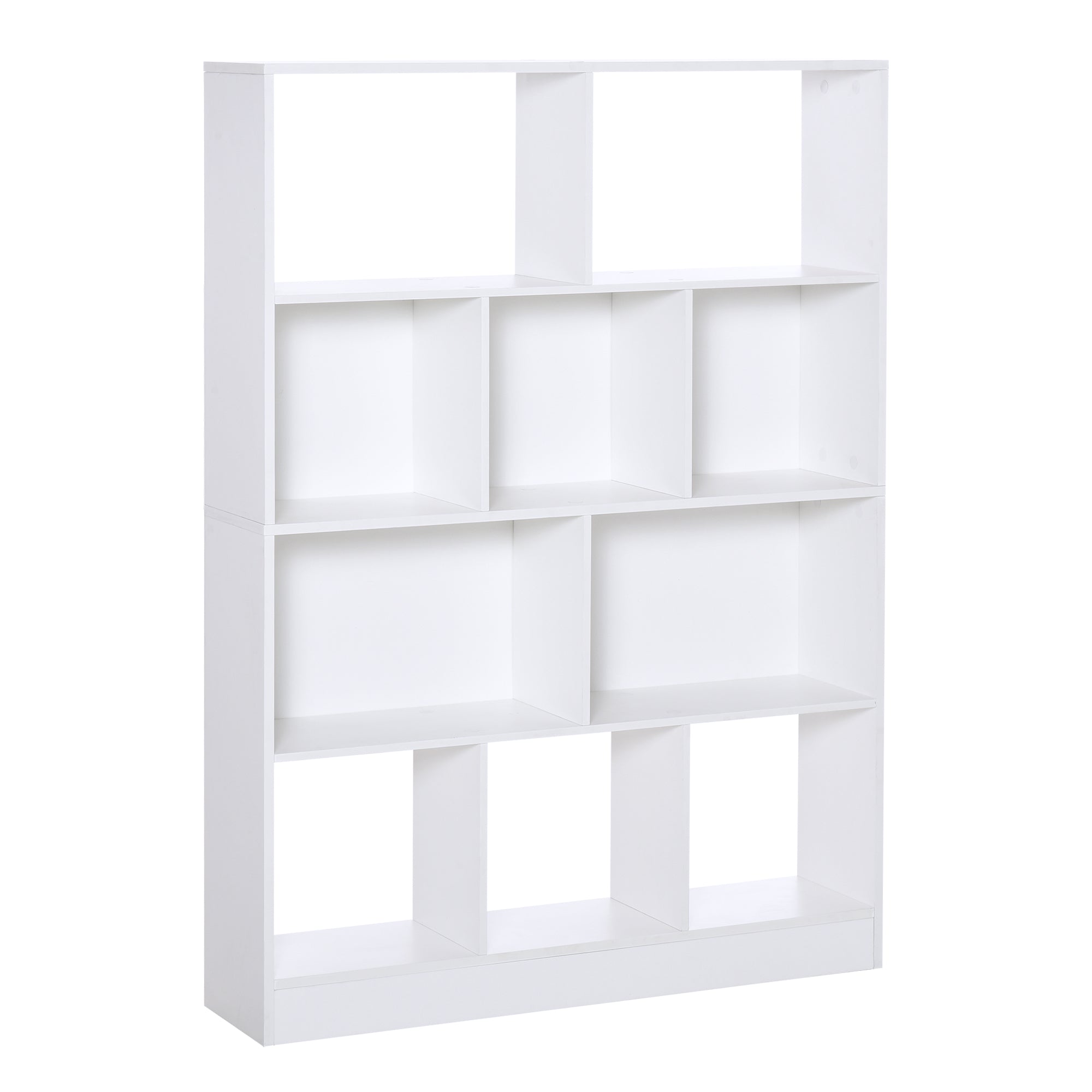 4-Tier Bookshelf with 10 Compartments Multi-Purpose Storage Shelves for Books Plants 100x23.8x140 cm White