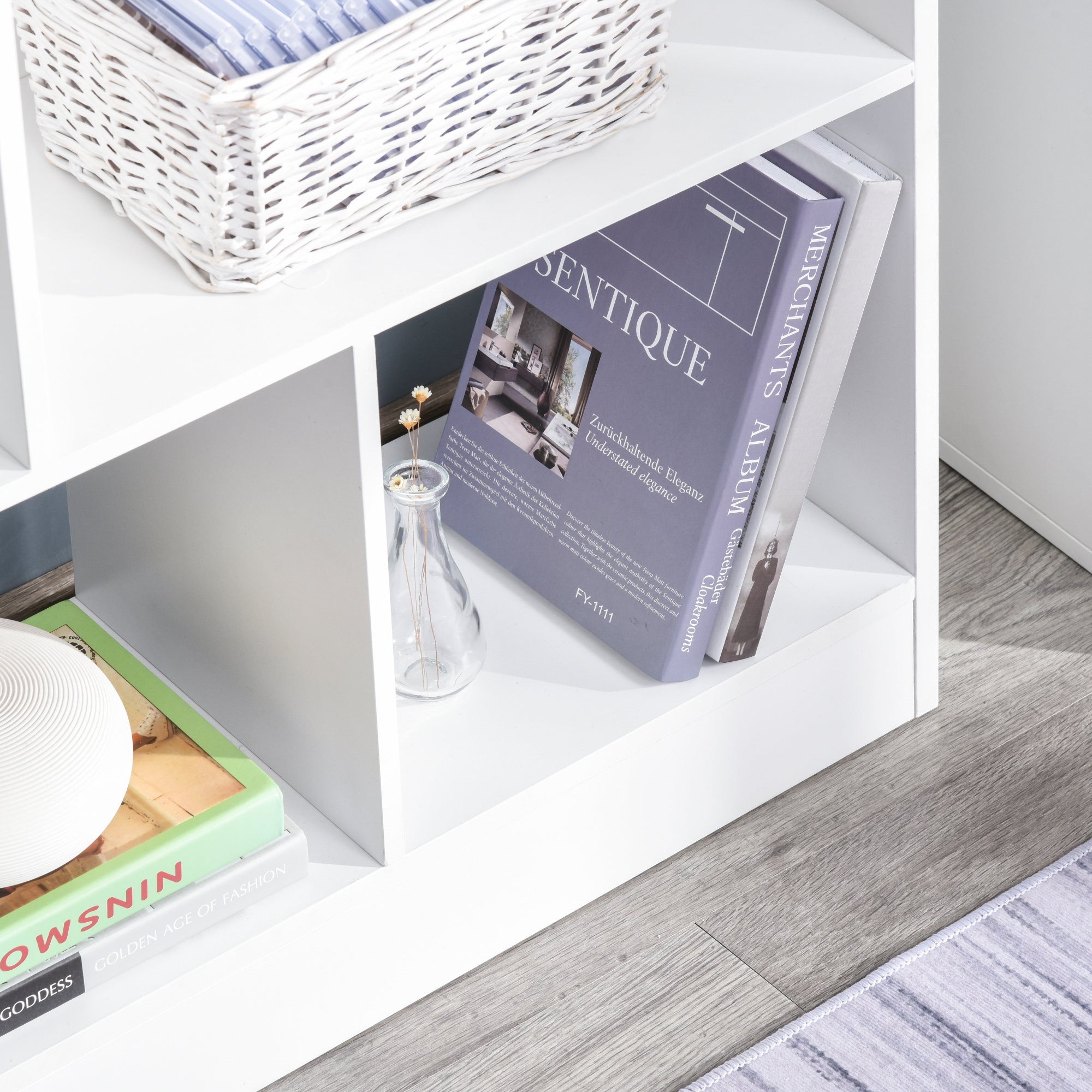 4-Tier Bookshelf with 10 Compartments Multi-Purpose Storage Shelves for Books Plants 100x23.8x140 cm White