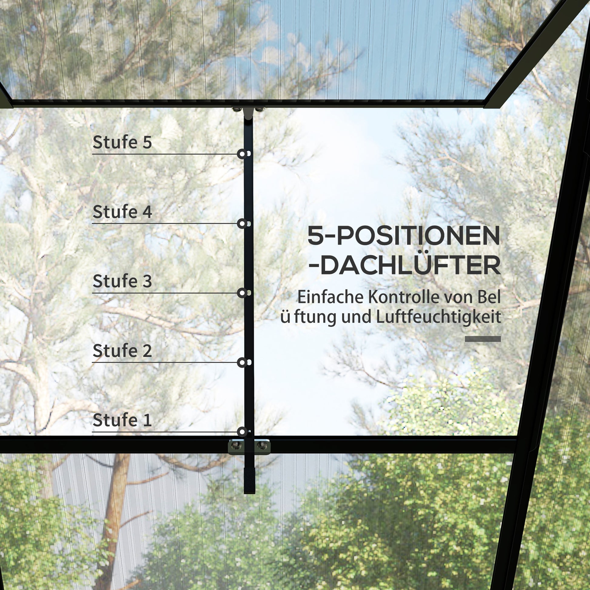 Greenhouse Aluminum 131 x 192 x 203 cm Greenhouse 2.51 m² Tomato House with Window, Sliding Door, Foundation, Plant Growing House for Garden, Balcony, Black