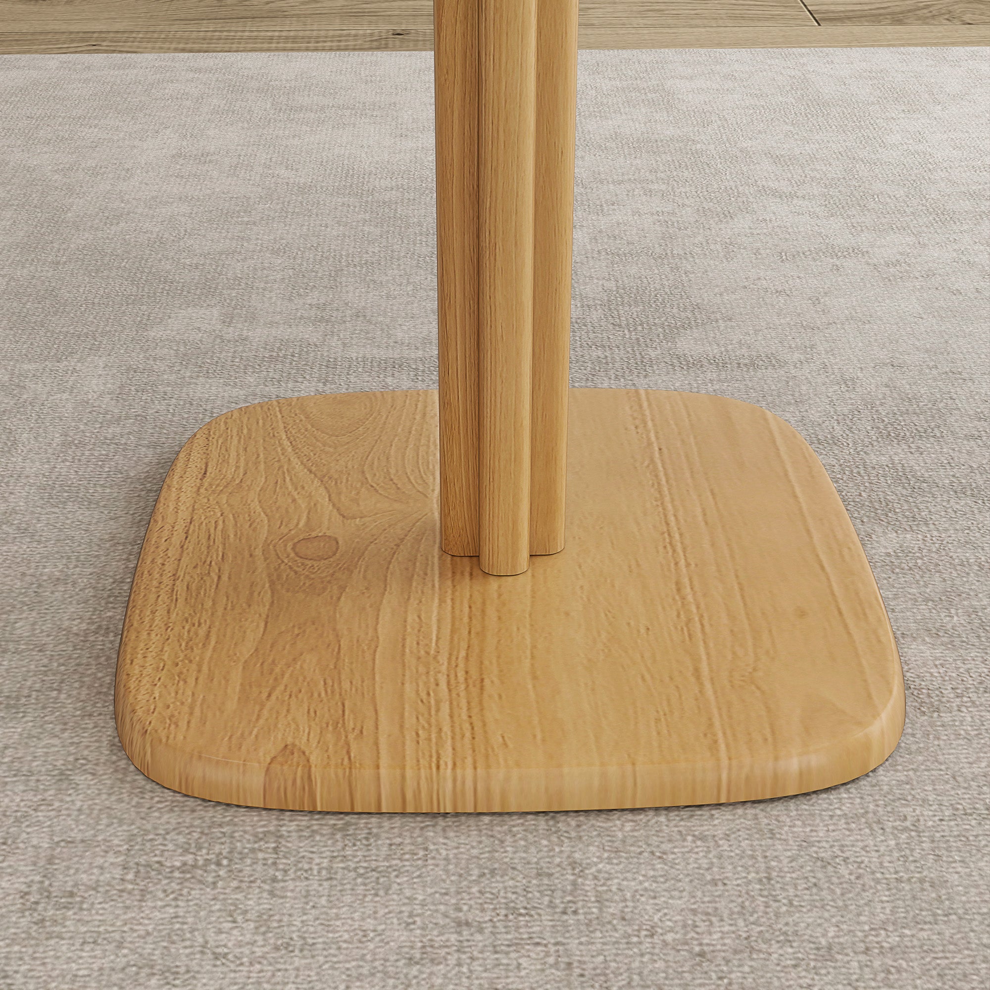 Dining Table for 4 persons modern style kitchen table with wood grain tabletop, 70 x 70 cm, natural wood