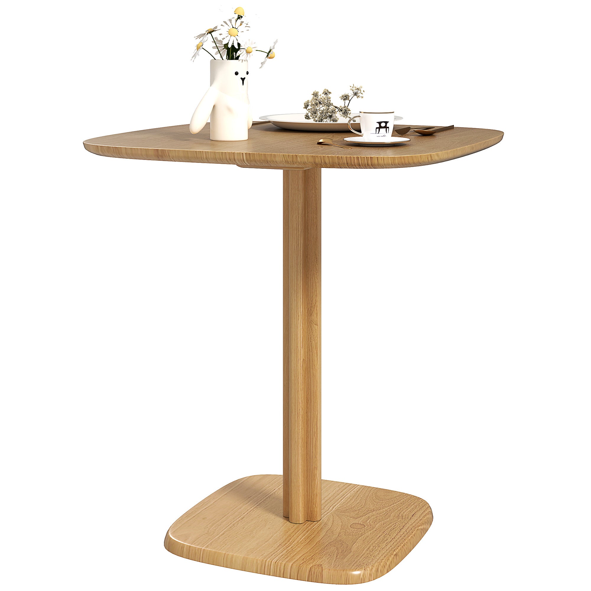 Dining Table for 4 persons modern style kitchen table with wood grain tabletop, 70 x 70 cm, natural wood