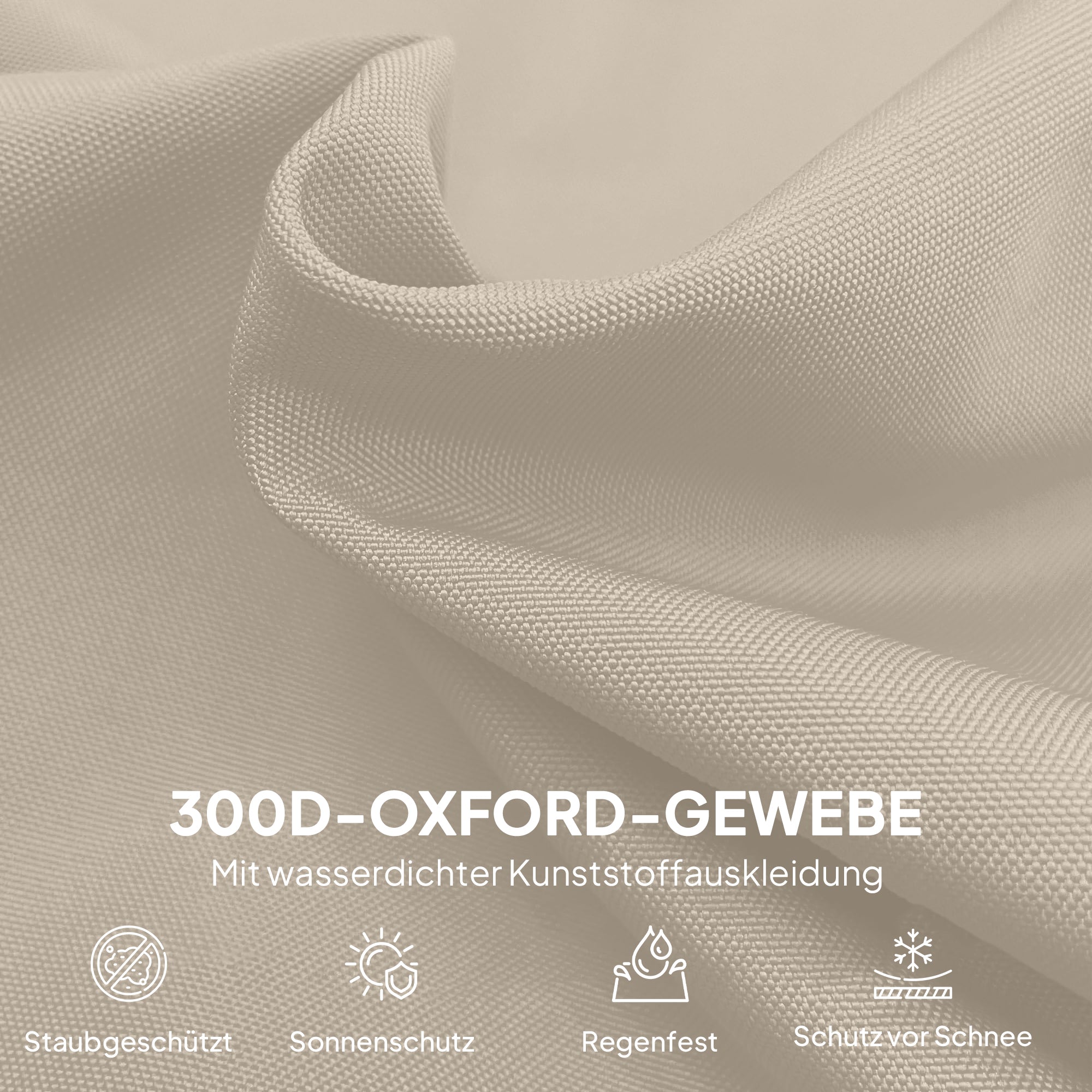 Umbrella Cover for Ø 400 cm Waterproof Weather-Resistant Umbrella Cover with Zipper Drawstring Oxford Fabric UV-Resistant Cantilever Umbrella Covers 220 ×56 cm Beige