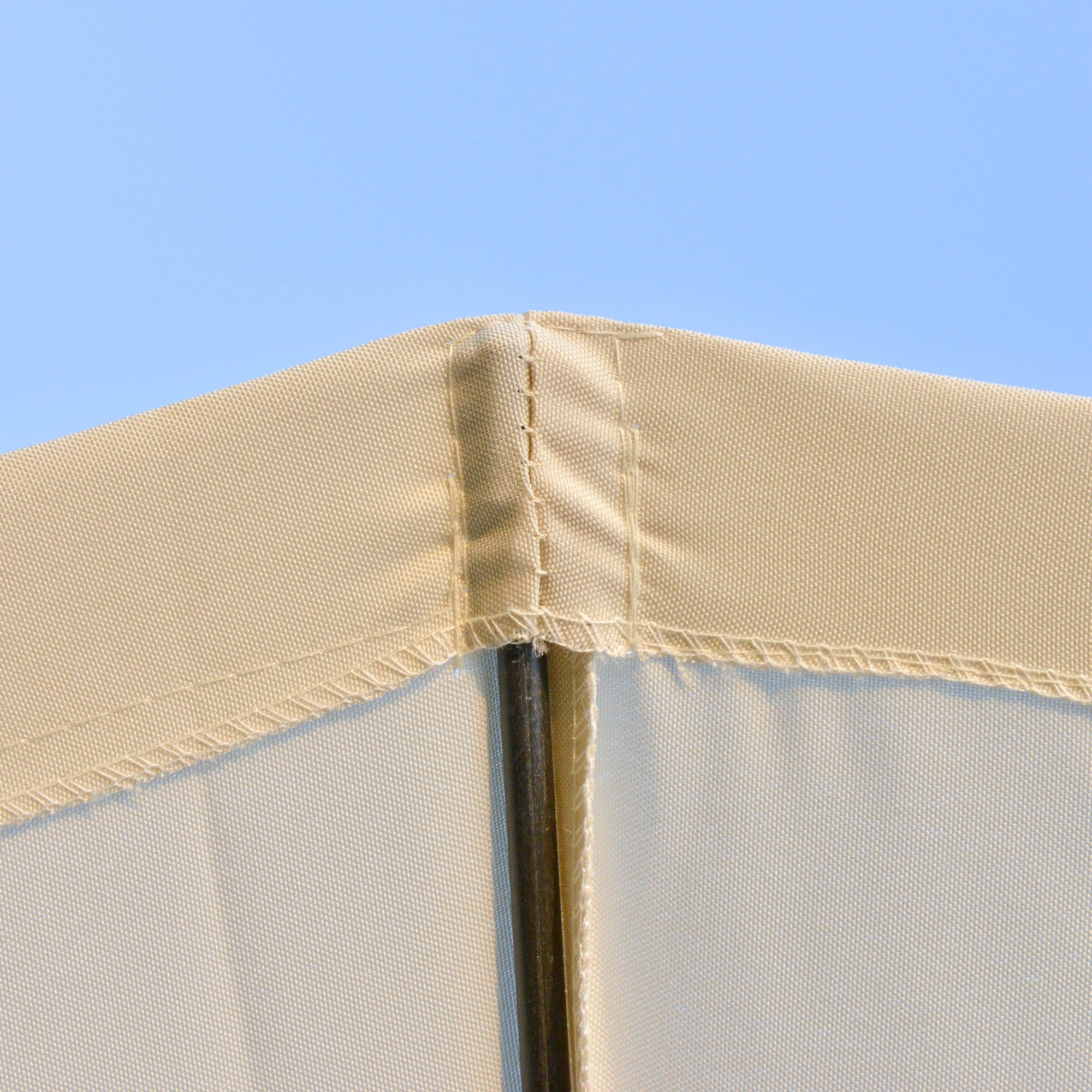 Terrace Umbrella Ø250 cm Outdoor Garden Umbrella with Adjustable Angle 18 Rods and Crank Waterproof Sunshade for Patio Terrace Cream