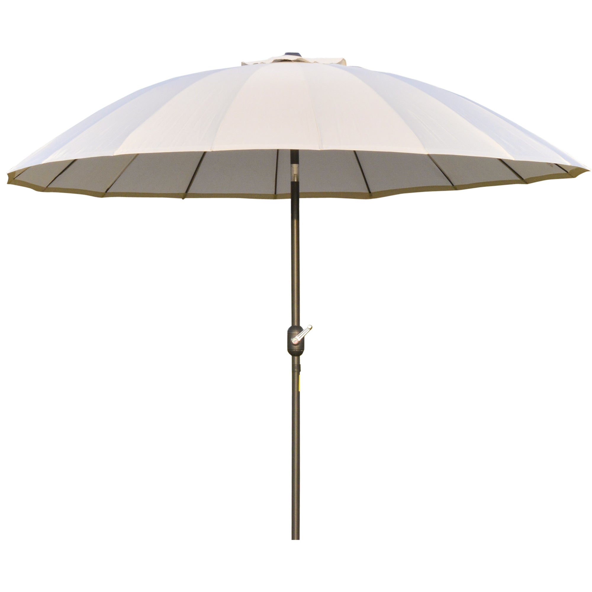 Terrace Umbrella Ø250 cm Outdoor Garden Umbrella with Adjustable Angle 18 Rods and Crank Waterproof Sunshade for Patio Terrace Cream
