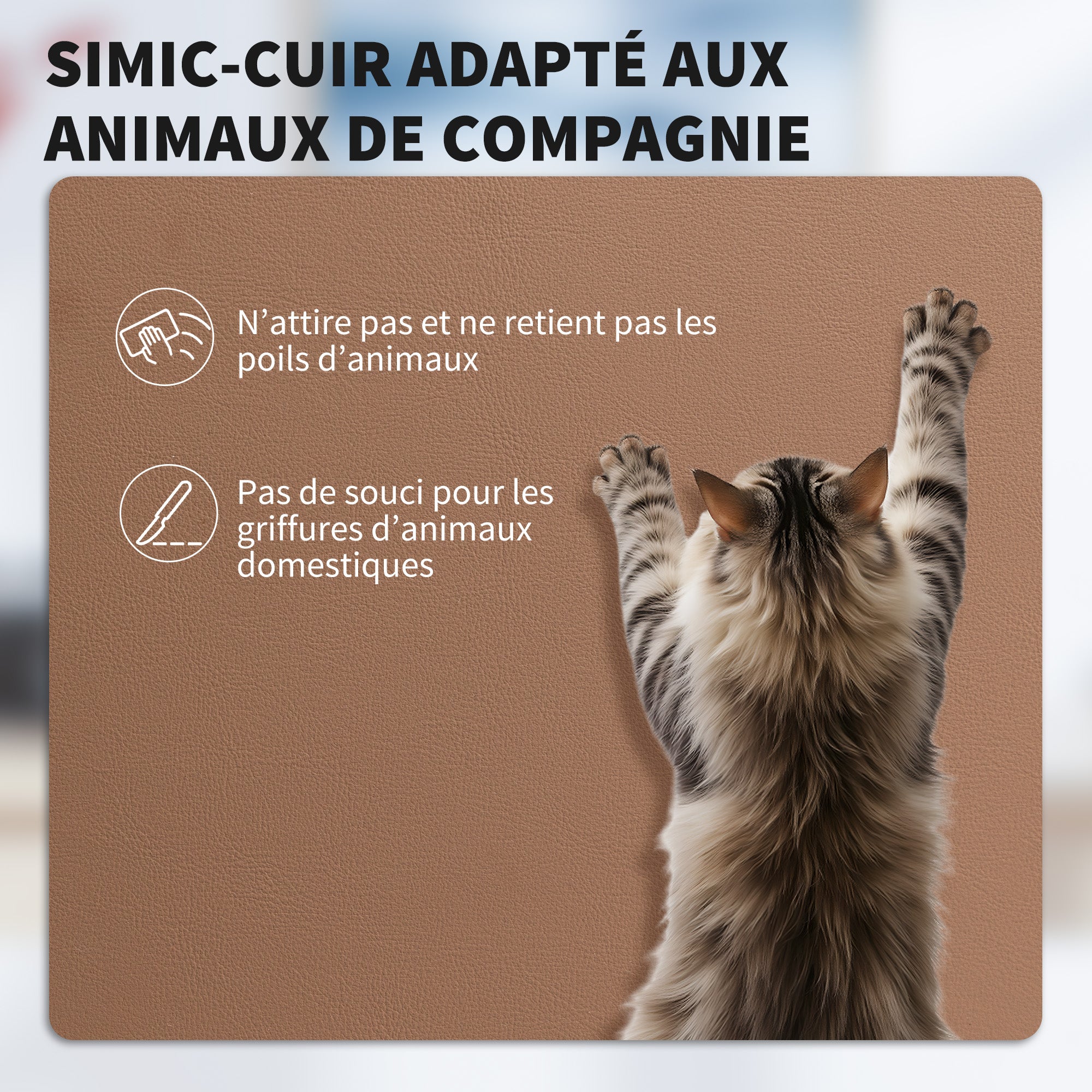 Ergonomic Office Chair with Footrest — Adjustable Height, Lumbar Support, 360° Swivel, Pet-Friendly PU Leather, Brown