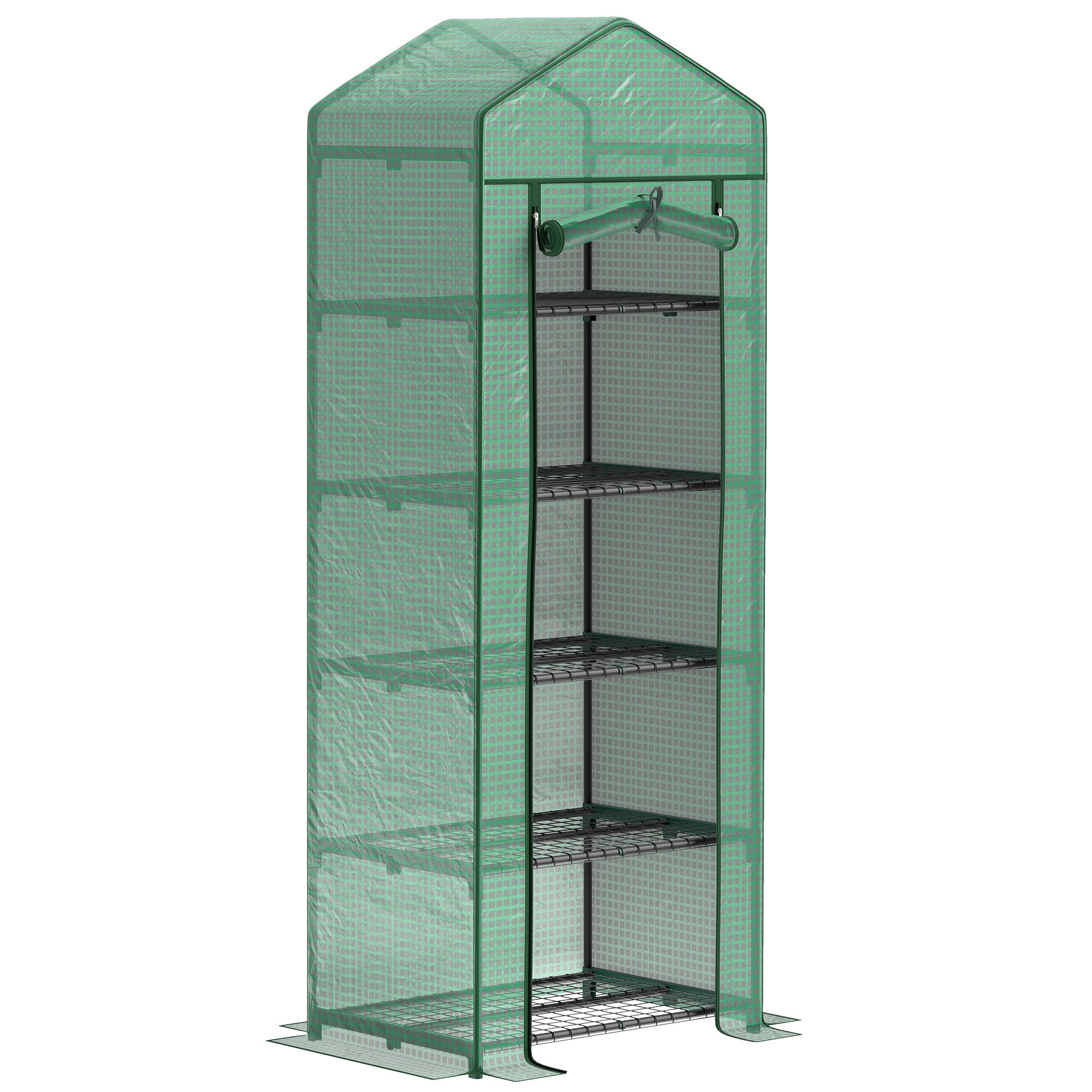 Greenhouse with Roll-up Door, Shelves, Winterproof Greenhouse Made of Steel, Greenhouse for Balcony, Garden, Tomato House 69 x 49 x 193 cm, Tomato Greenhouse for Tomatoes, Flowers, Greenery