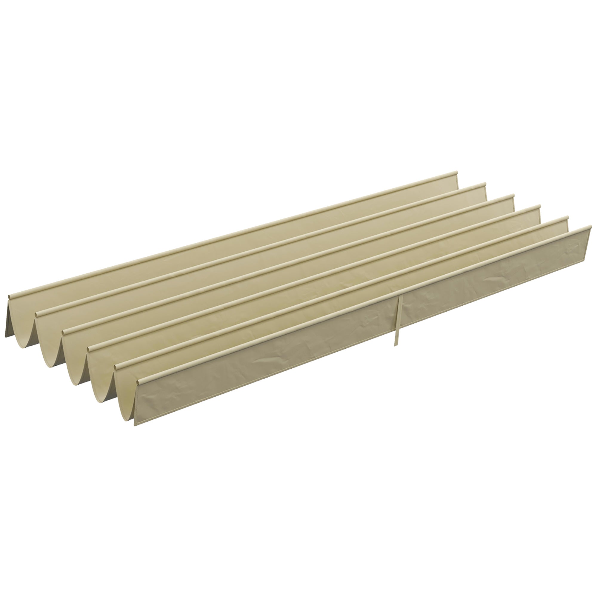 Replacement Canopy for 4 x 3 m Pergola, waterproof retractable wave canopy with rain drainage holes, winter-resistant shade cover for garden, terrace, Beige
