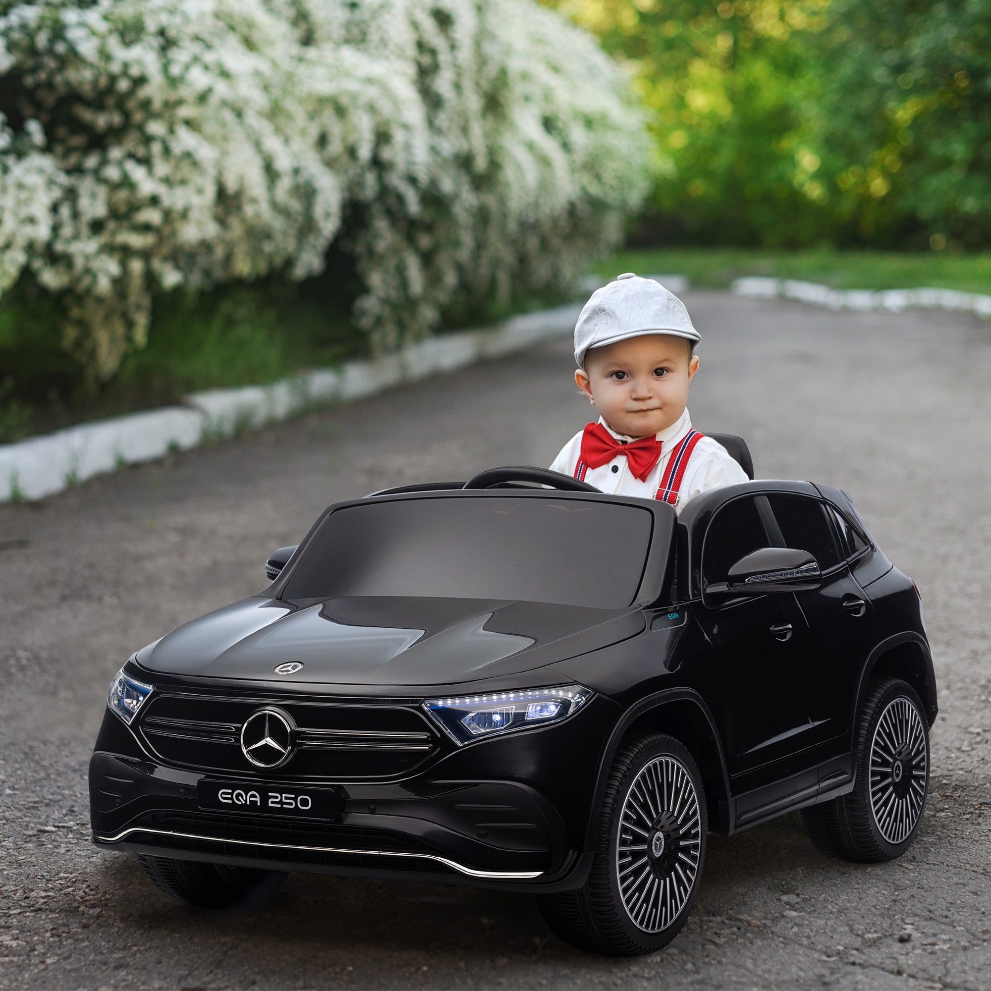 Kids Electric Car 12V Mercedes-Benz EQA Electric Vehicle with Remote Control, Kids Car with MP3 Player, Headlights, Portable Battery, 3-8 km/h, for Kids Ages 3-8, Black