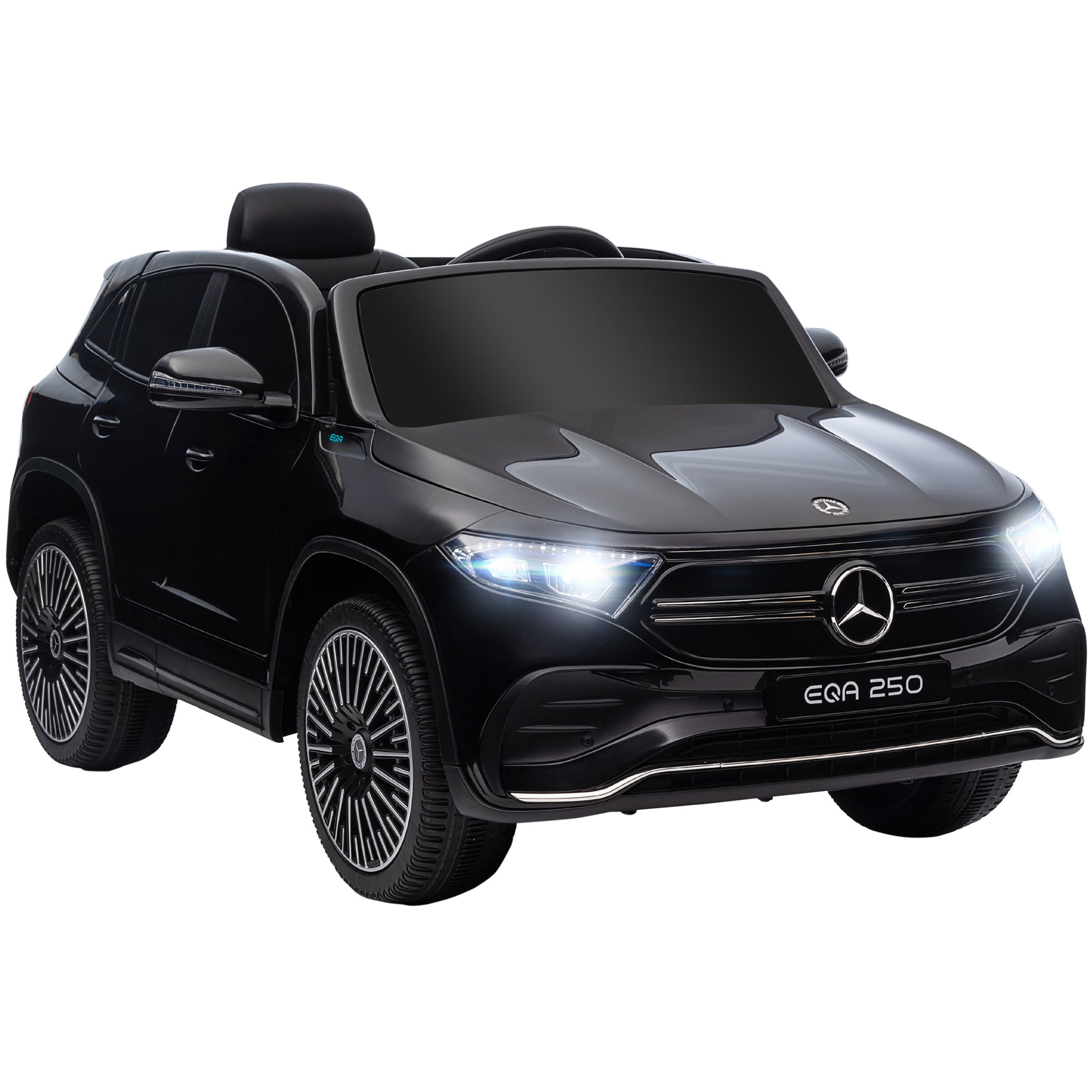 Kids Electric Car 12V Mercedes-Benz EQA Electric Vehicle with Remote Control, Kids Car with MP3 Player, Headlights, Portable Battery, 3-8 km/h, for Kids Ages 3-8, Black