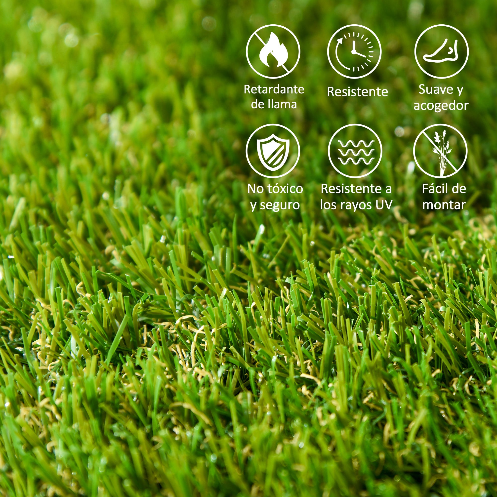 10-Piece Artificial Grass Turf 30x30 cm Lawn Rug with 20 mm Grass Height Anti-UV Synthetic Grass for Garden Patio Balcony Dark Green