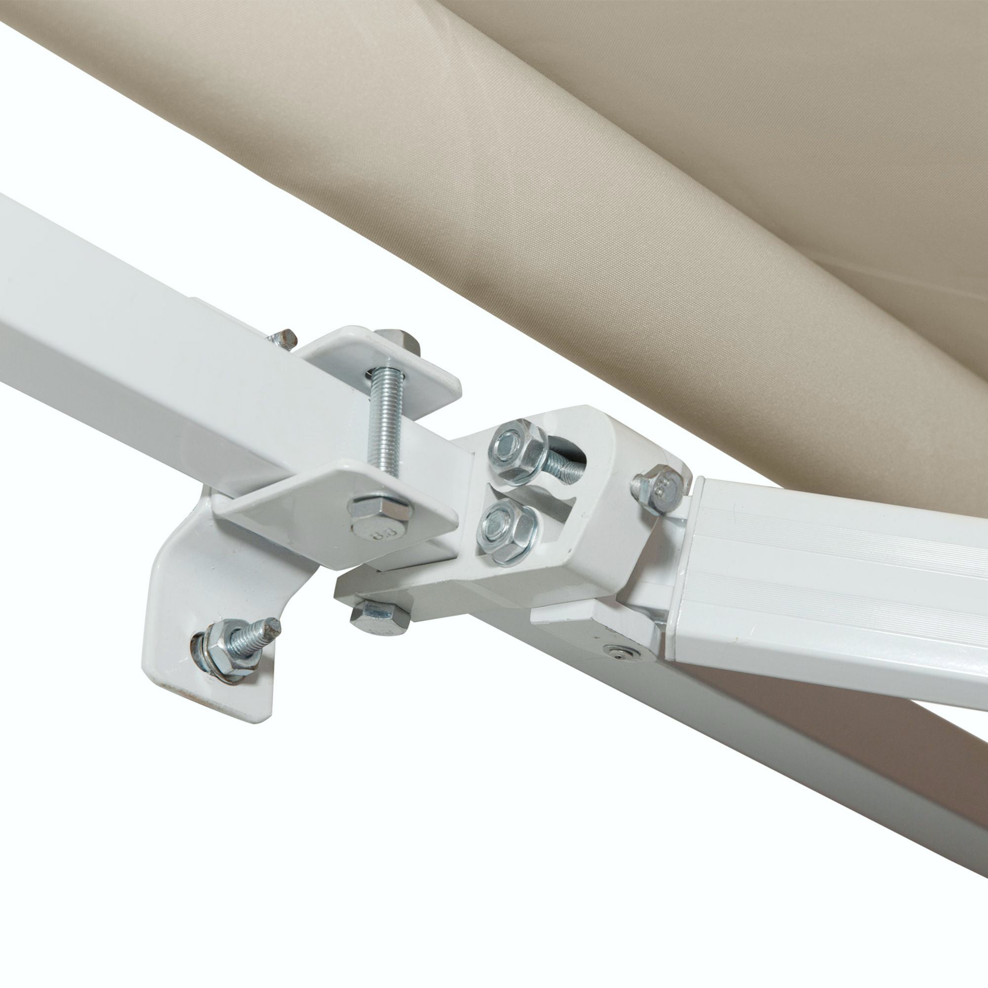 Retractable Outdoor Sunshade Awning 3.6x2.5 m, Retractable Awning with UV Protection Waterproof for Doors and Windows with Crank Opening, Cream