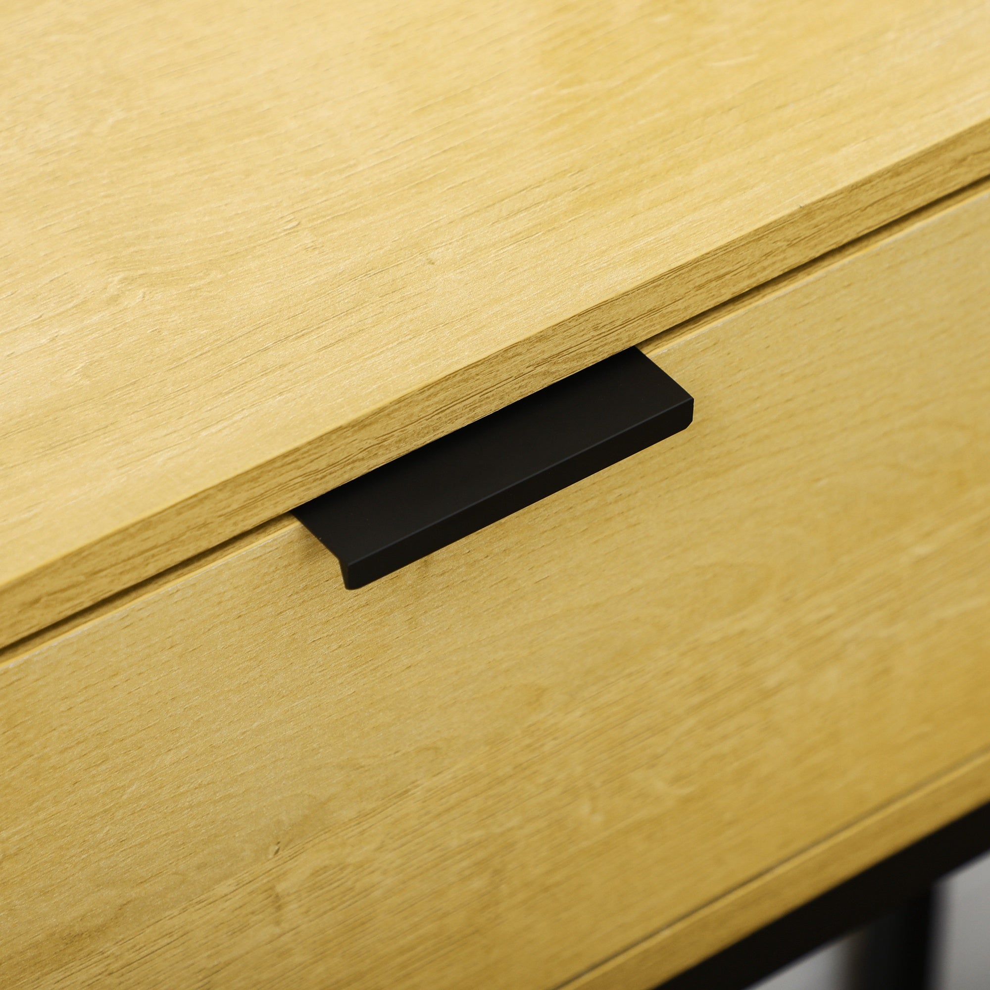 Console Table with Drawer Modern Side Table with Steel Legs for Hallway Living Room Bedroom 80x30x76 cm Natural