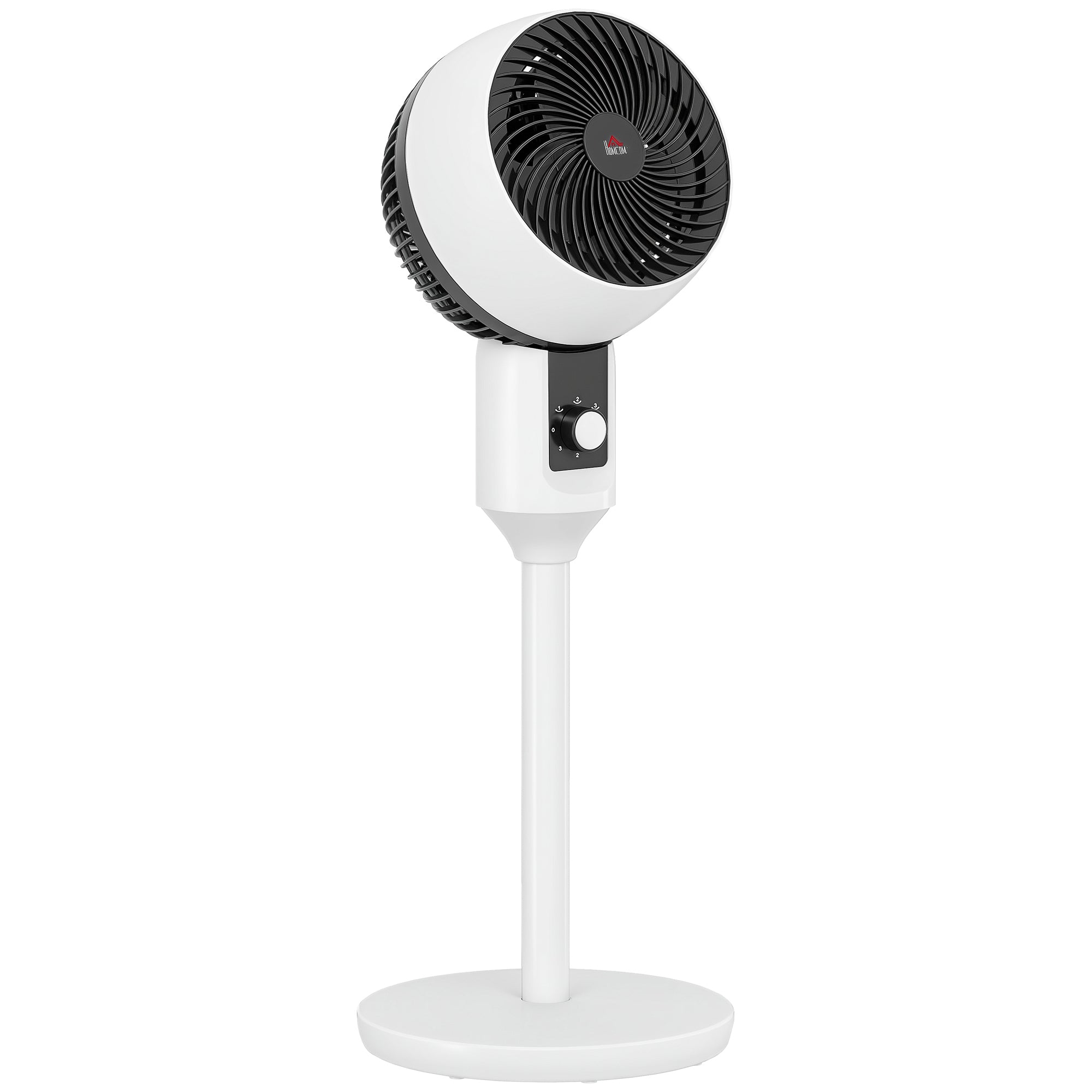 45W Pedestal Fan Air Circulator 3 Speeds, Adjustable 70° Oscillation, Portable and Lightweight Fan for Bedroom, Home or Office, Black and White