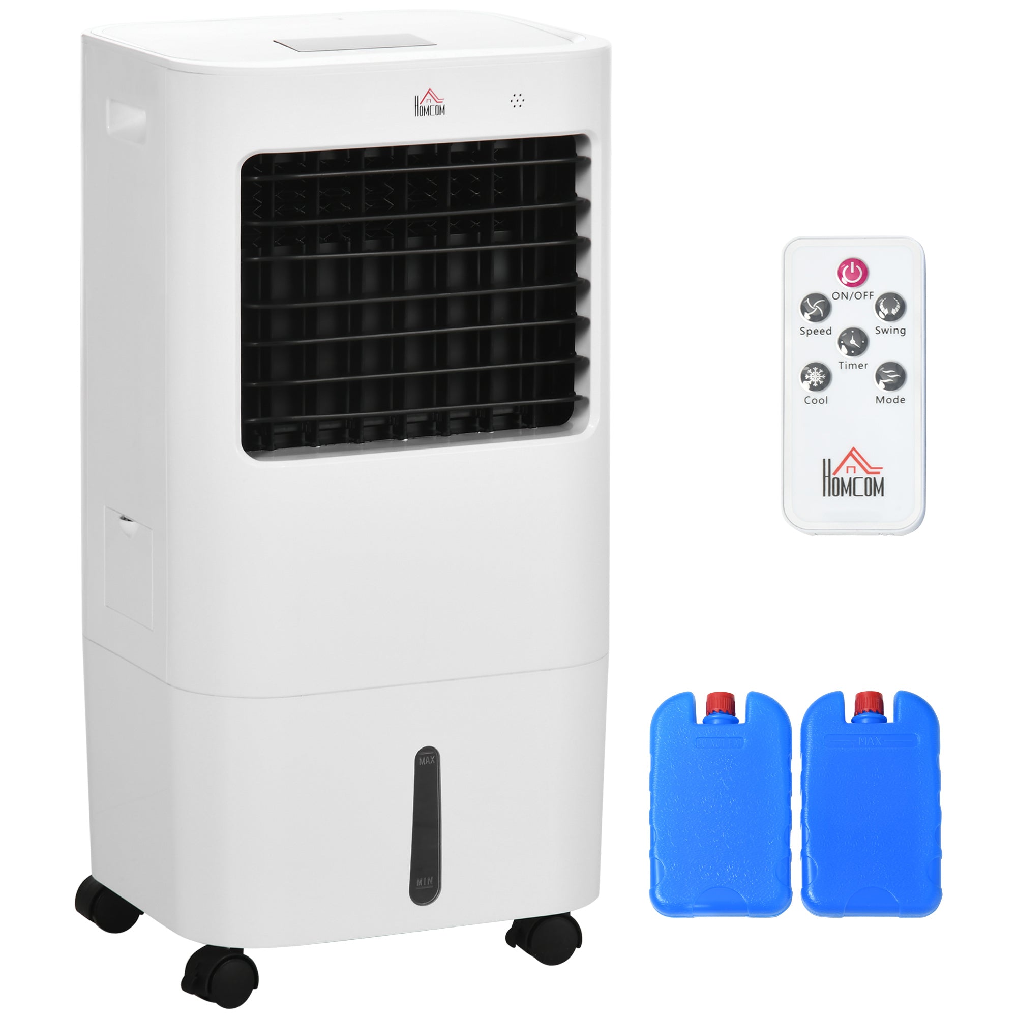 3 in 1 Mobile Air Conditioner with Humidification Water Cooling 15L 60° Oscillating Air Conditioning Unit 65W Air Cooler with 8h Timer, Remote Control, Usage Area 20 ㎡ White 32 x 37 x 69 cm