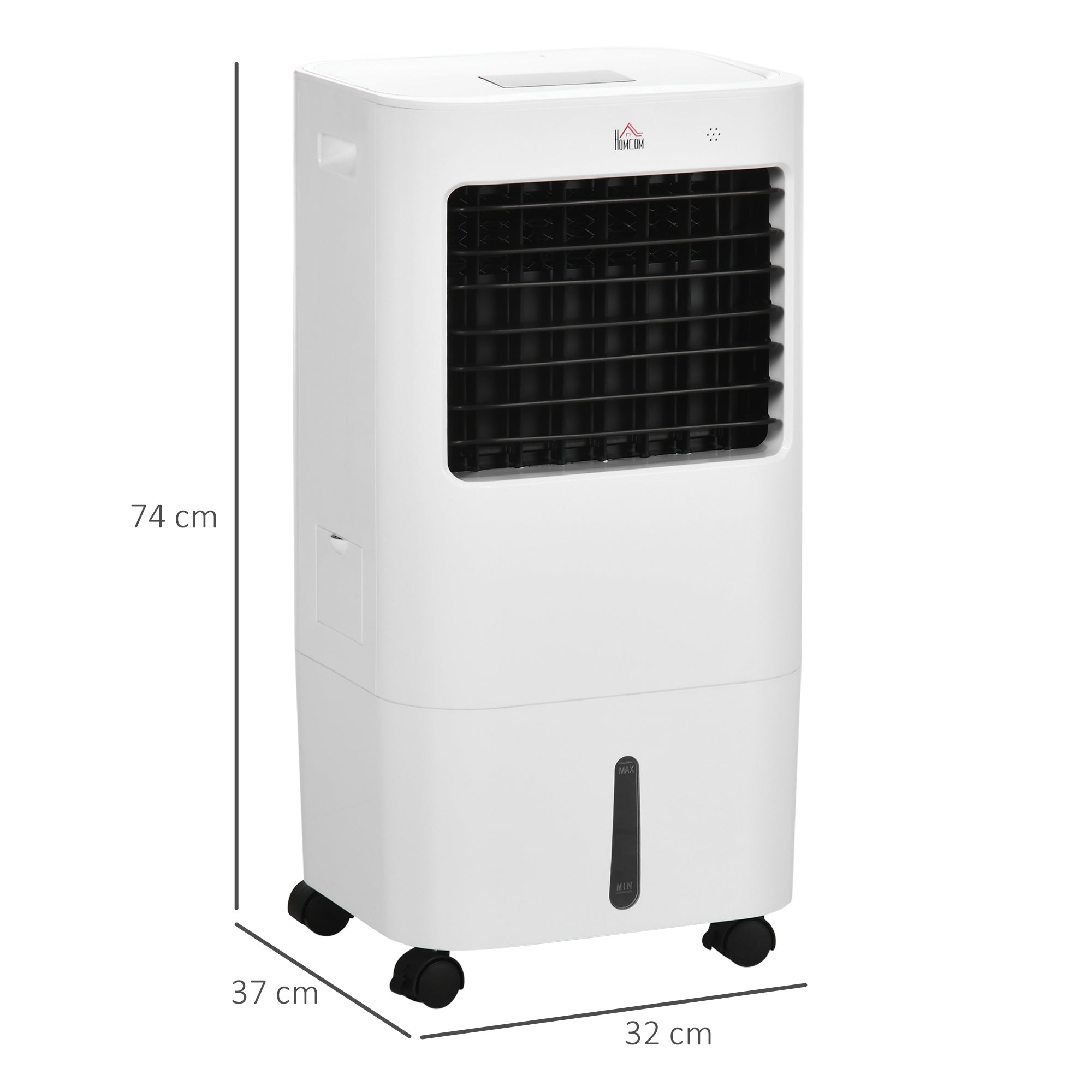 3 in 1 Mobile Air Conditioner with Humidification Water Cooling 15L 60° Oscillating Air Conditioning Unit 65W Air Cooler with 8h Timer, Remote Control, Usage Area 20 ㎡ White 32 x 37 x 69 cm