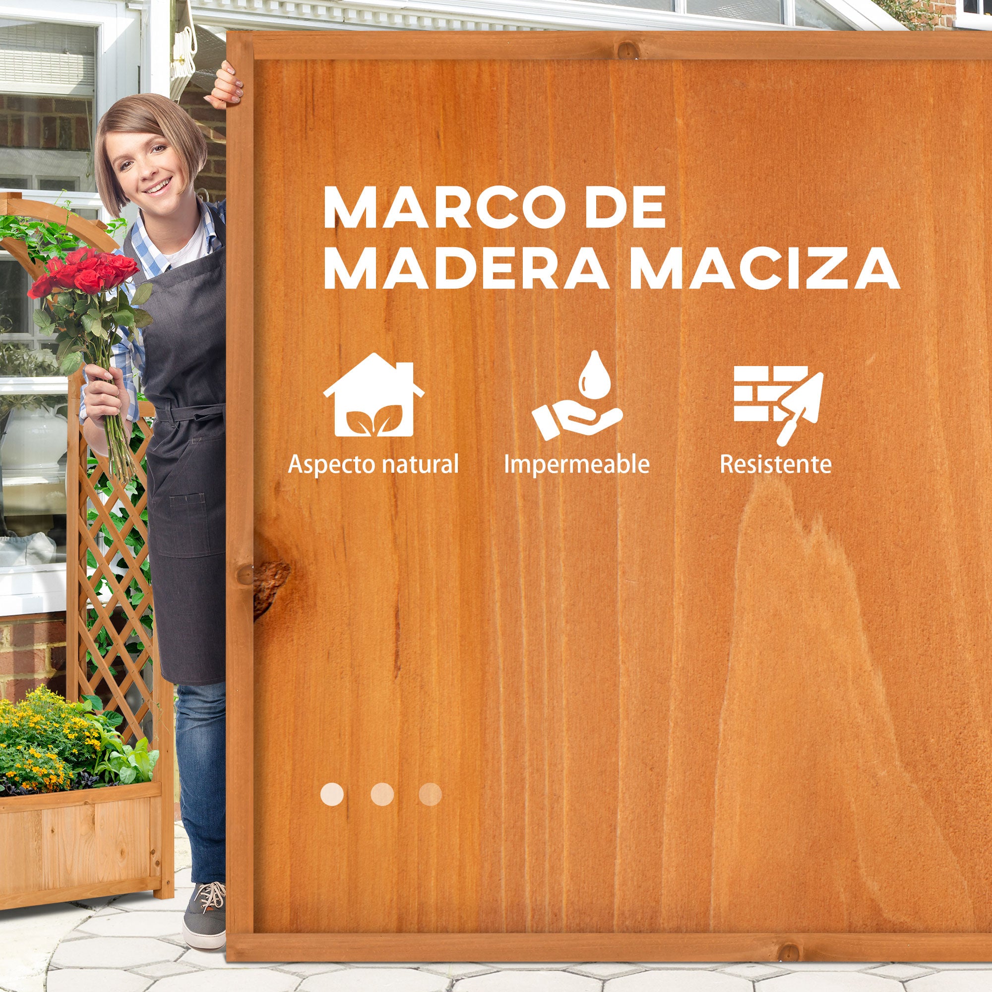 Arched Planter with Trellis Arch Planter with Climbing Plant Support Planter with Lattice Planting Flower Decoration in Garden Terrace Balcony 83x36x152 cm Natural