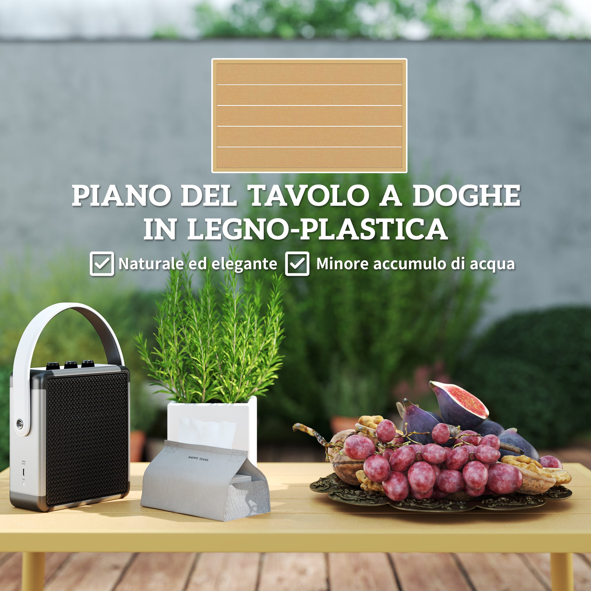 4-Piece Rattan Garden Furniture Set, Outdoor Lounge with 2 Two-Seater Sofas, 2 Coffee Tables and Washable Cushions, Steel Frame, UV-Resistant, Natural and Cream