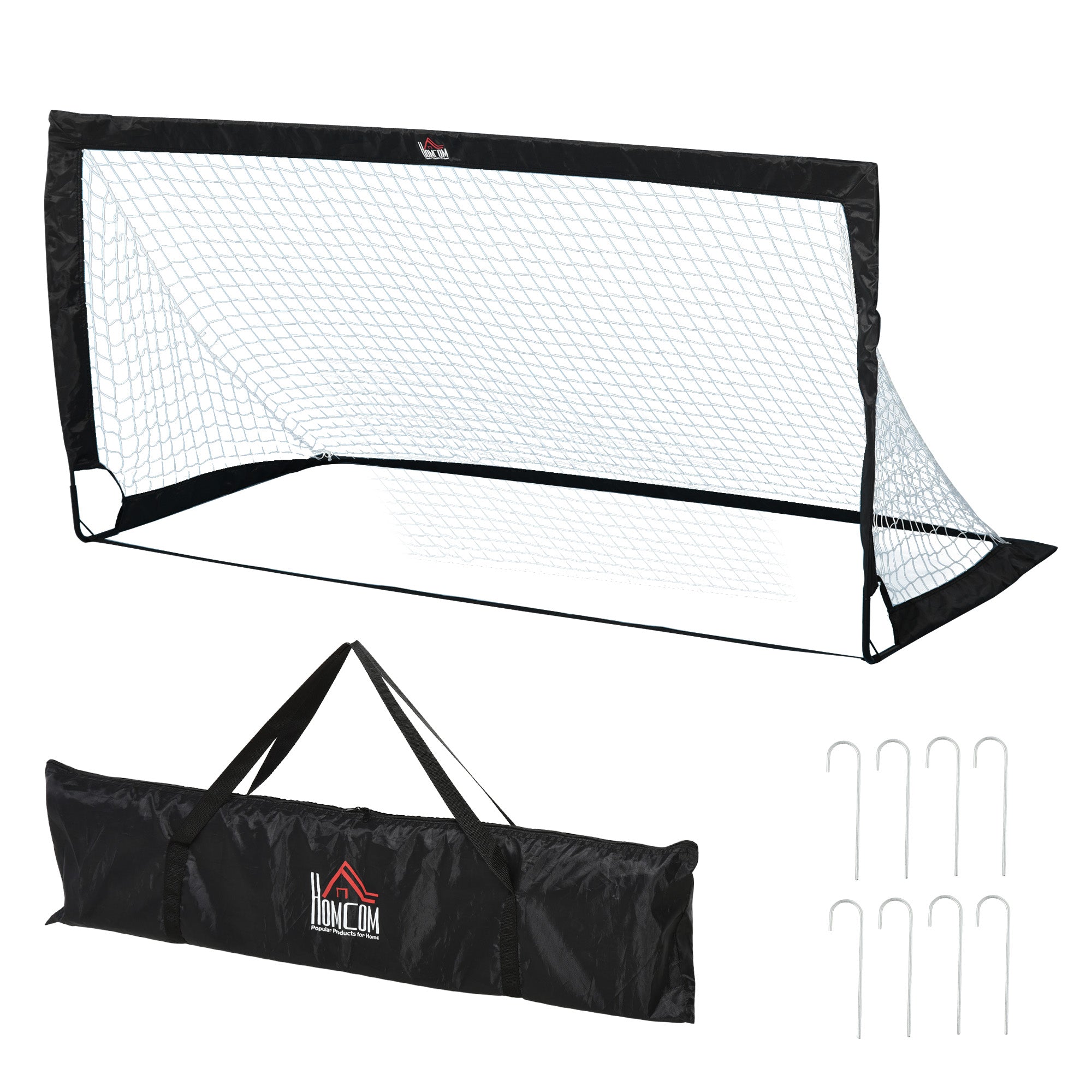 Soccer Goal 2 Pack foldable 183 x 90 x 90 cm Soccer Goal with carrying bag weatherproof Outdoor Soccer Goals for Adults Soccer Goals for Garden Training Leisure Black