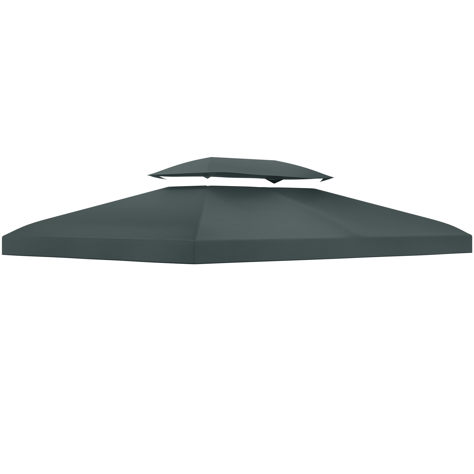 Replacement Roof for Metal Pavilion 3x4m Water-Resistant Pavilion Roof with Double Roof, Replacement Cover for Garden Pavilion Party Tent Gazebo Polyester Charcoal Gray