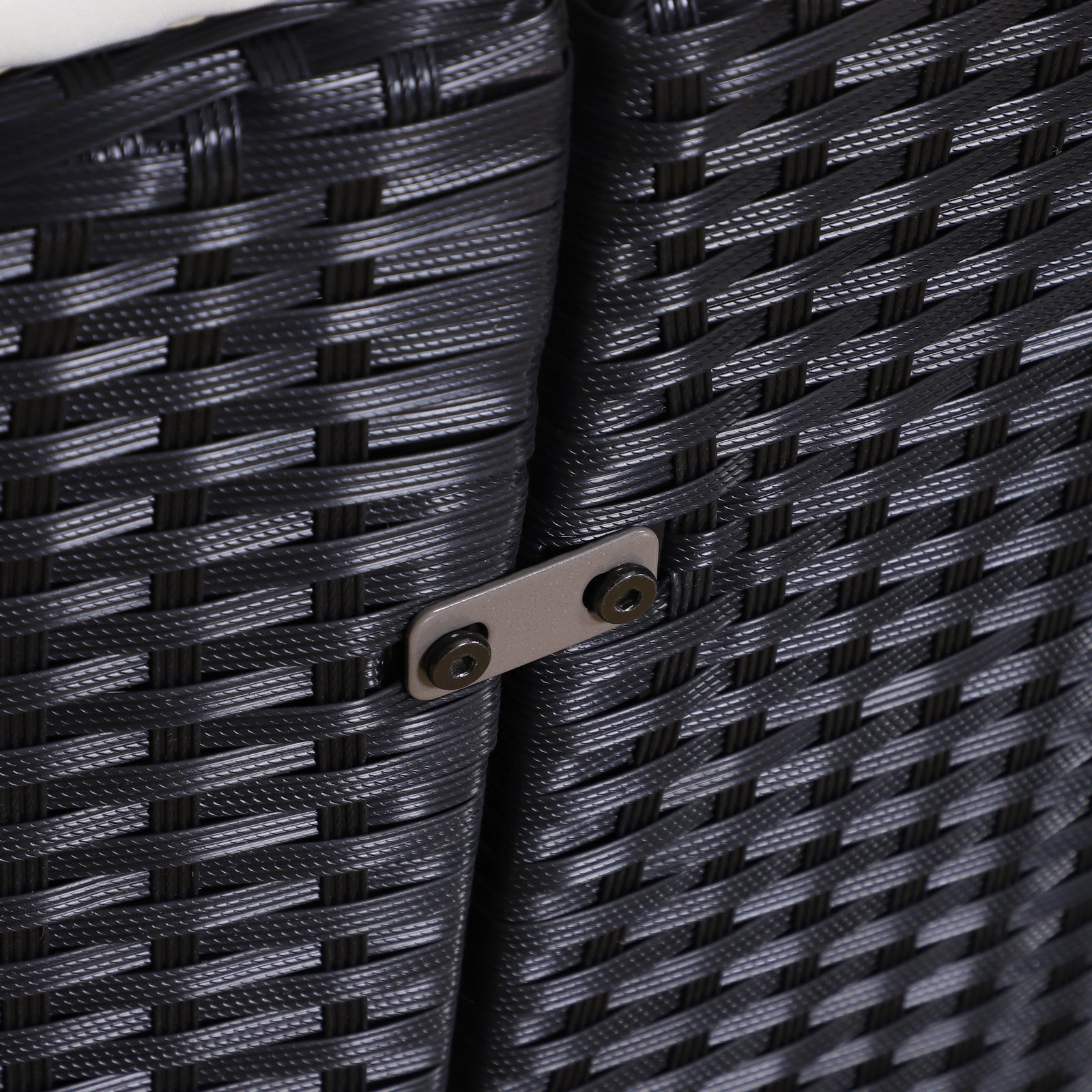 Rattan sun island, lounge group with sunroof, seating group, cushions and side table, metal, Cream, 180 x 175 x 147 cm