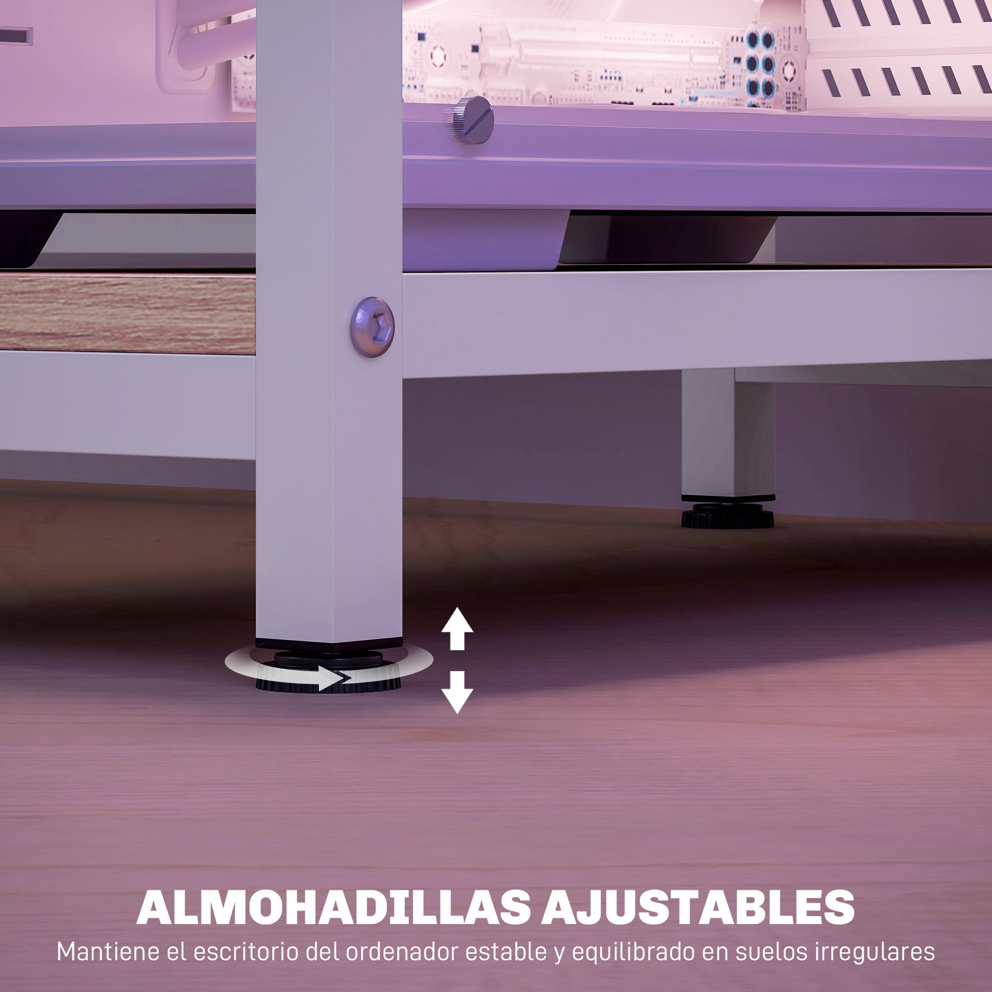 Writing Desk Computer Desk with LED Lights Shelves Drawers Power Outlets USB Ports and Monitor Stand for Office Study 155.5x48x75.5 cm Natural