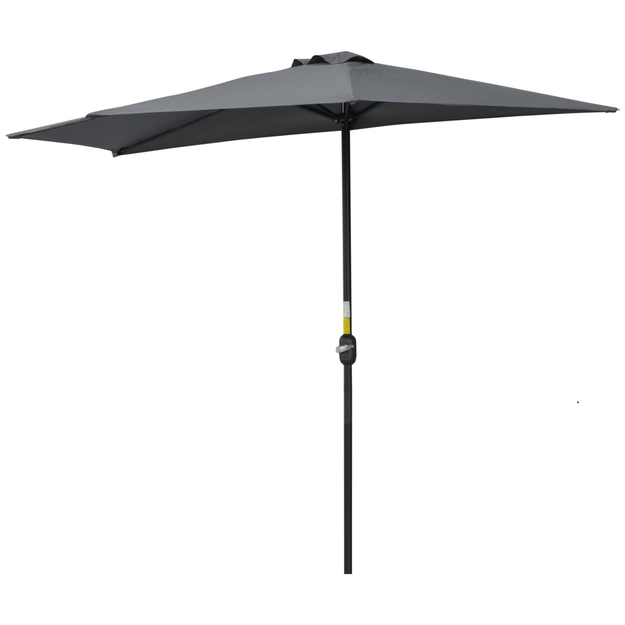 Crank Parasol Garden Umbrella Canopy Market Umbrella, Metal, half-round, Gray+Black