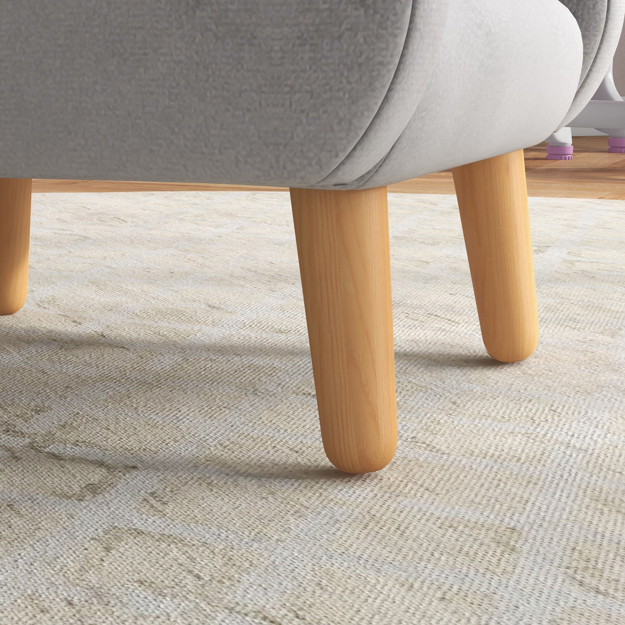 ZONEKIZ Scandinavian Style Children's Armchair with Cloud-Shaped Arms, Children's Armchair up to 3 Years in Fabric, 46x51x55cm, Grey