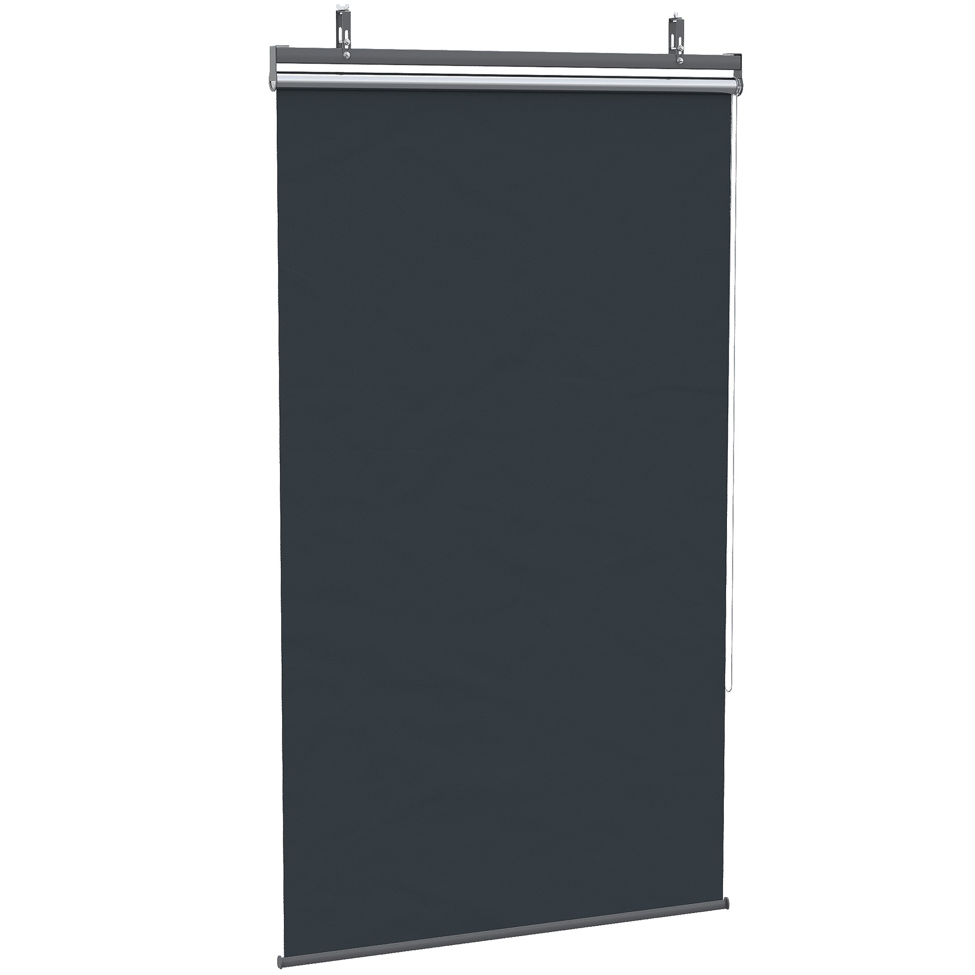 Vertical Awning Balcony Privacy Screen with Sun Protection, 124 x 222cm Balcony Blind with Hooks, Privacy Screen for Pavilion, Pergola, Polyester, Dark Gray