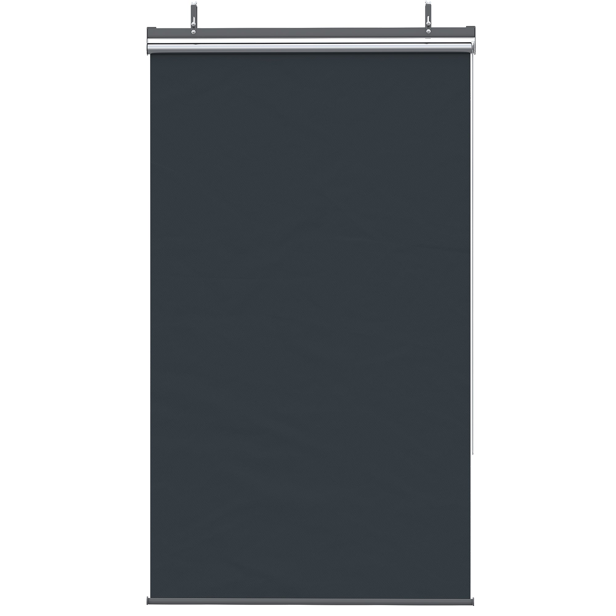 Vertical Awning Balcony Privacy Screen with Sun Protection, 124 x 222cm Balcony Blind with Hooks, Privacy Screen for Pavilion, Pergola, Polyester, Dark Gray