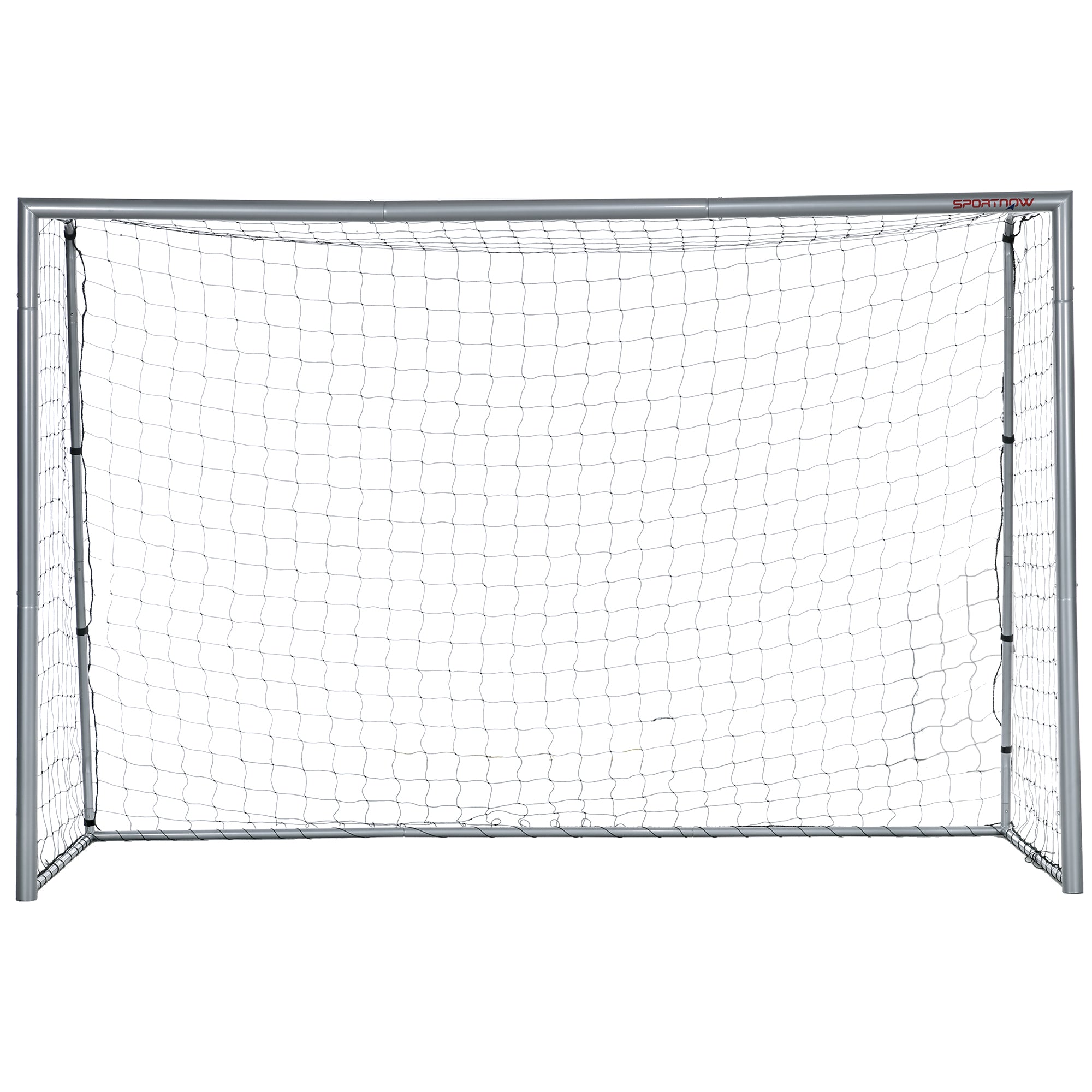 SPORTNOW Soccer Goal with PE Net Fabric, Soccer Goal for Kids and Adults, 300 x 120 x 200 cm, Steel, PE, for Garden, Soccer Training, Gray