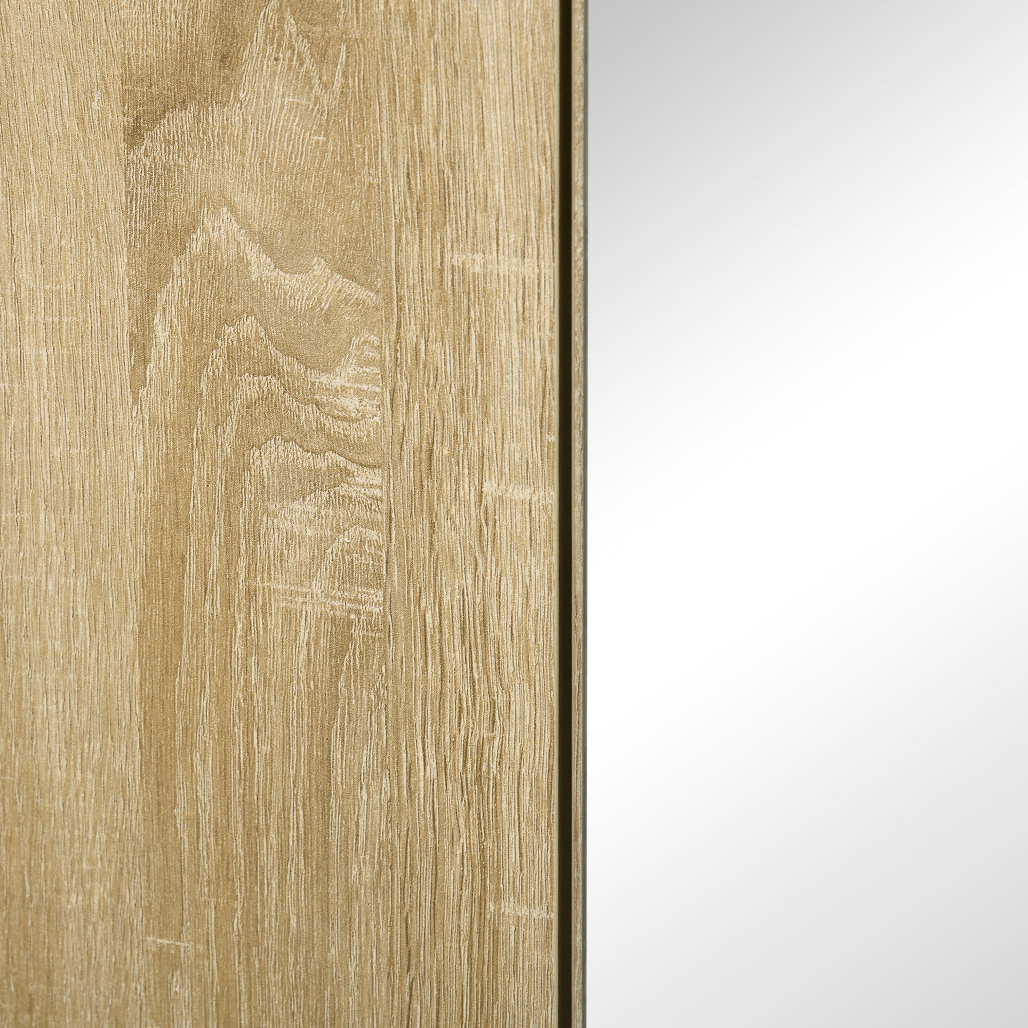 Bathroom Cabinet with Mirror and 4 Internal Shelves, in Chipboard, 60x15x60cm, Wood Color