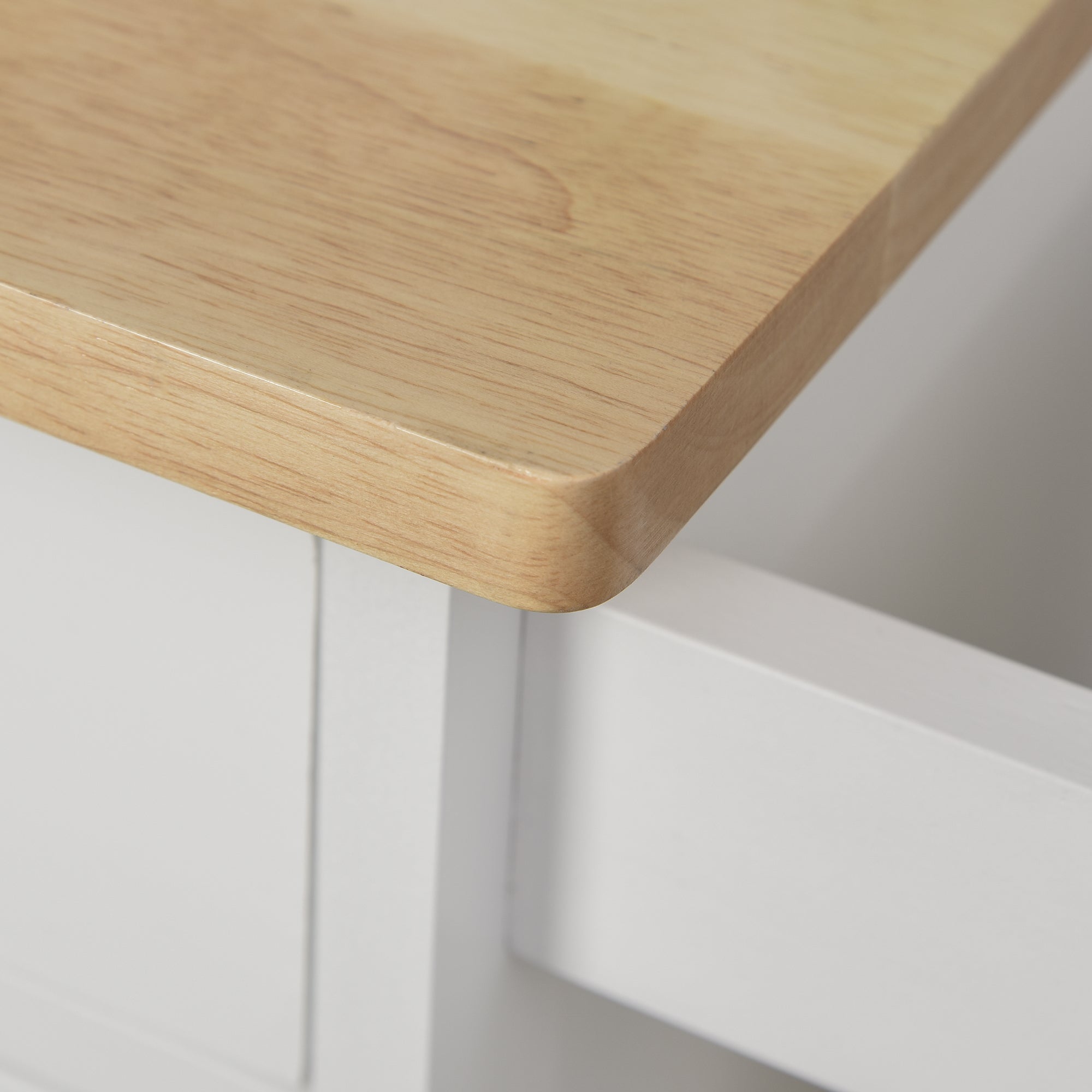 Service Trolley - kitchen trolley on wheels - drawer, cupboard, towel rack - dim. 63L x 45W x 86H cm - white wooden structure