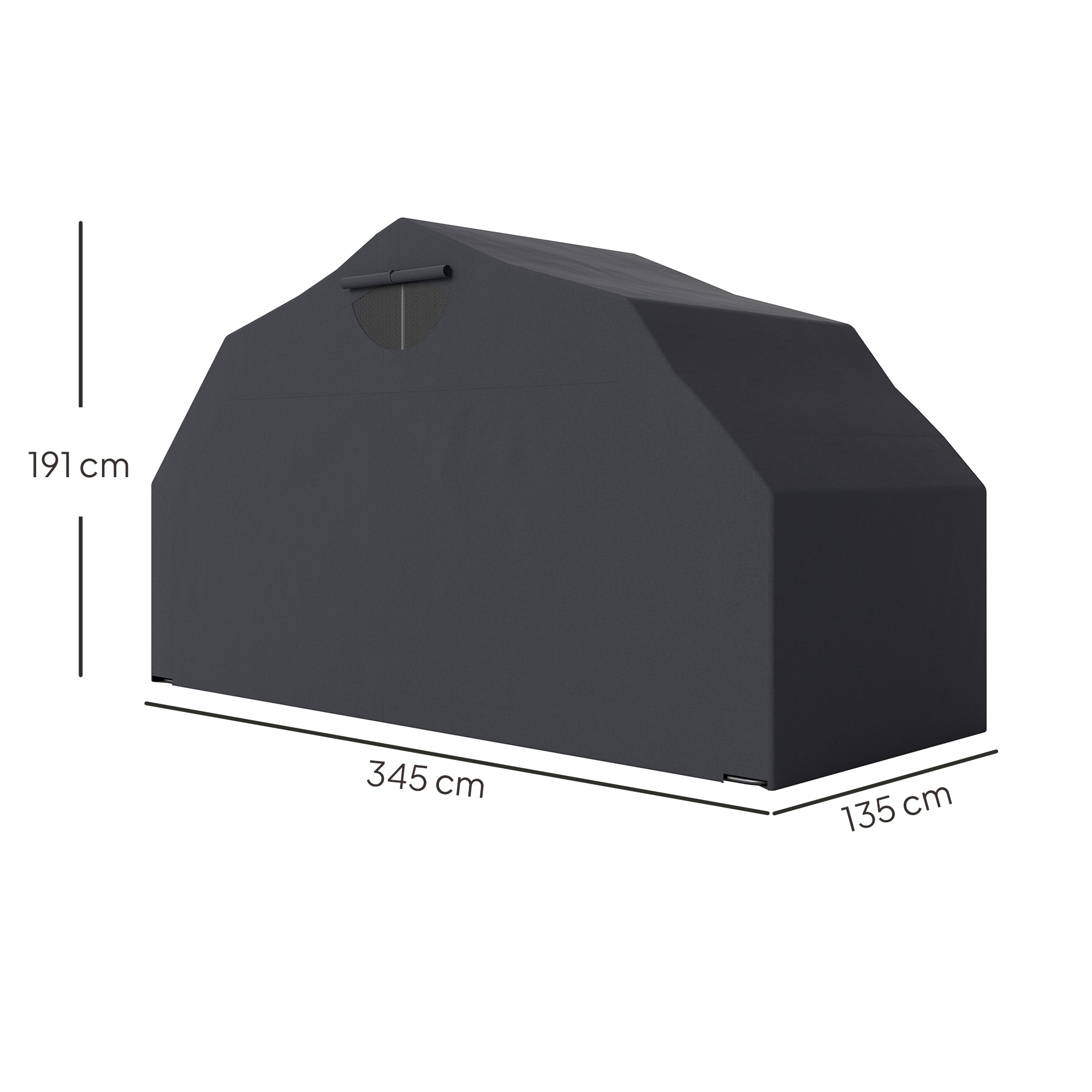 Motorcycle Cover Foldable Outdoor Motorcycle Cover with Window Waterproof Motorcycle Garage Oxford Fabric Motorcycle Tarp Cover for 2 Motorcycles Scooters 345cmx135cmx191cm Black
