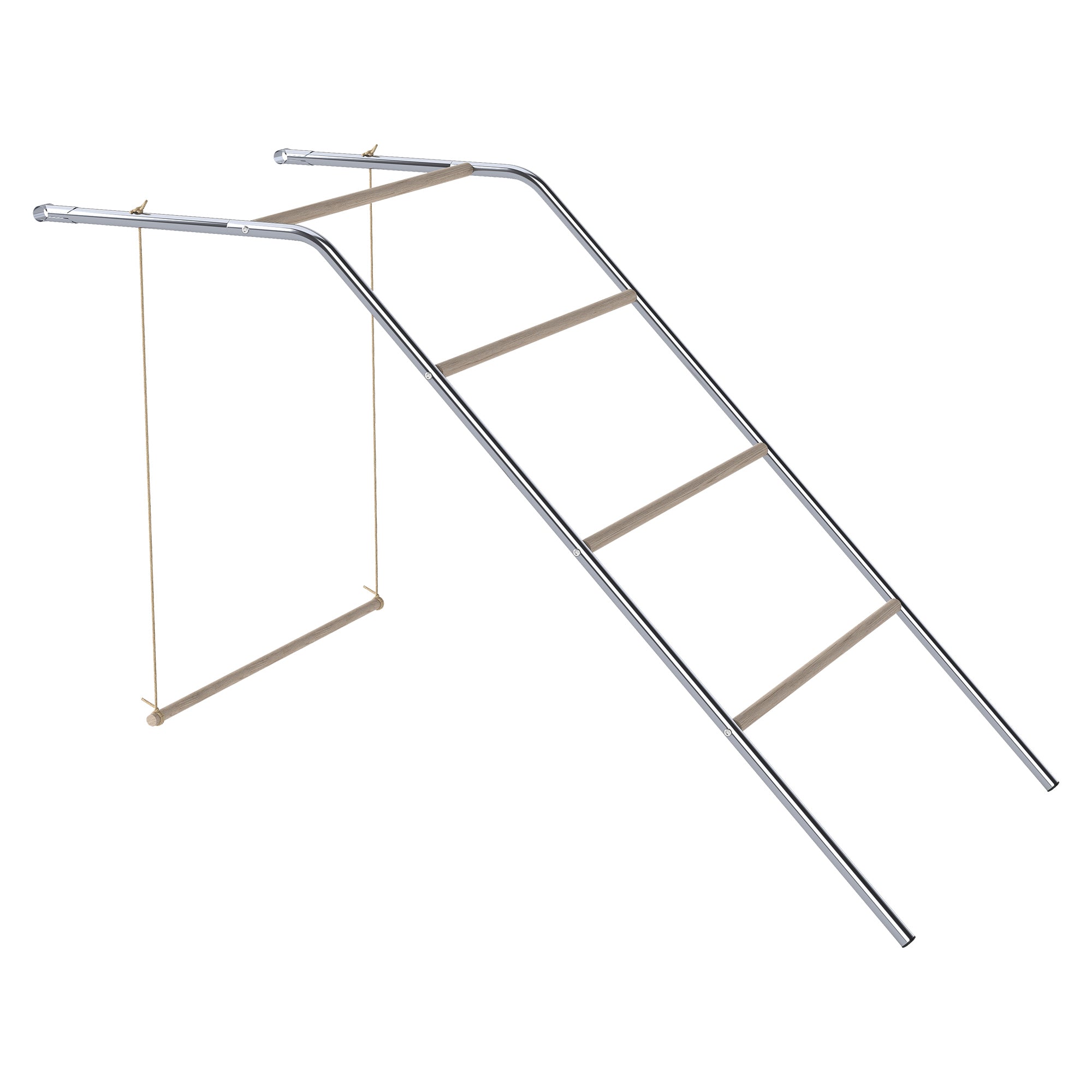 Wooden Chicken Play Park with Perches, Adjustable Swing & Climbing Frame for 4–6 Hens, Silver