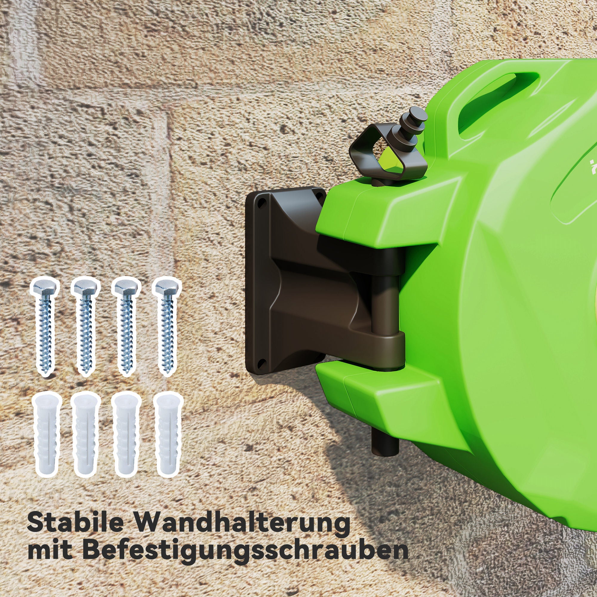 Hose Reel 15+1.5m Automatic Hose Reel Air Swivel Garden 180° Swivel Air Hose Green