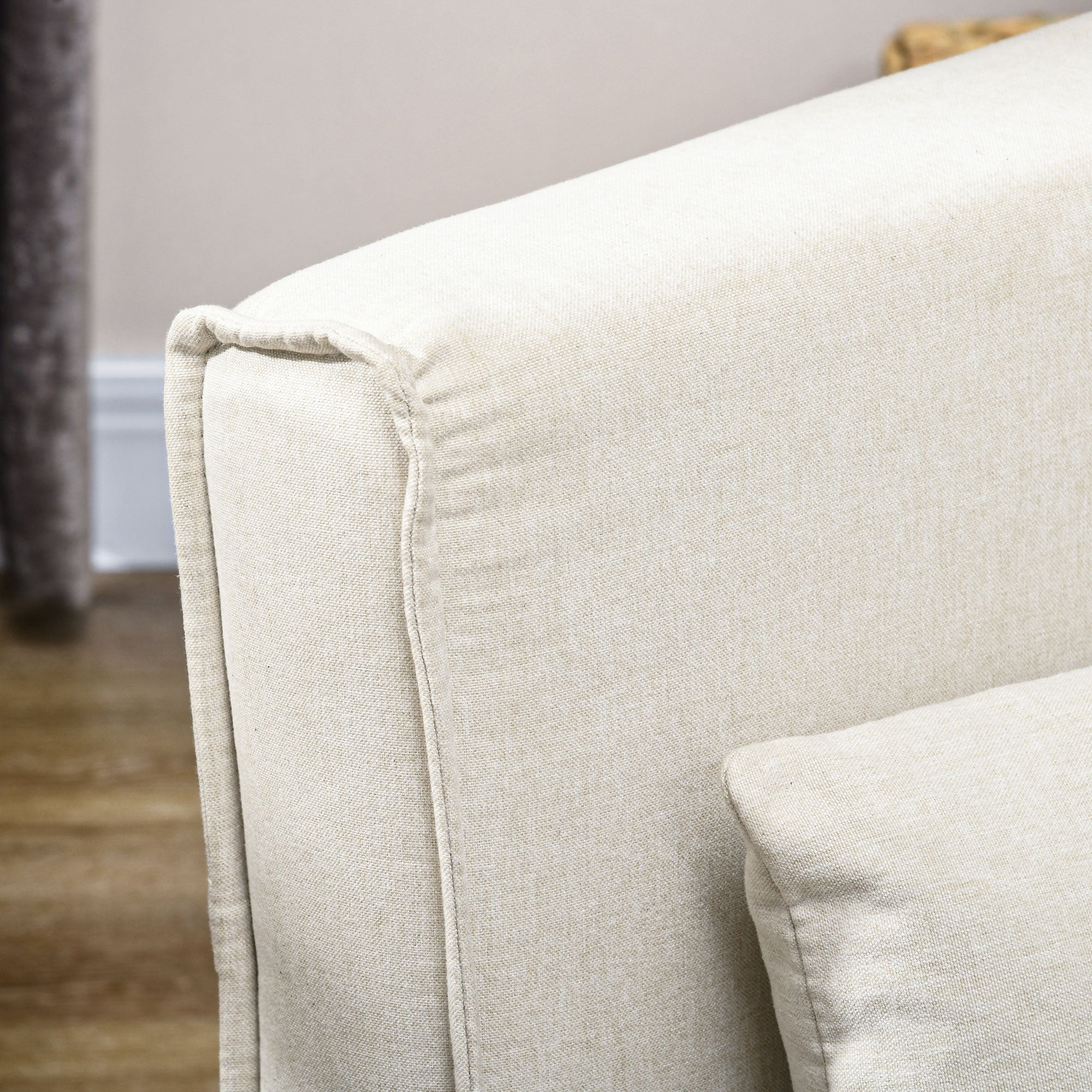 3 in 1 Sleeper Chair, Sofa Bed with Bed Function, Lumbar Pillow, Foldable Recliner with Adjustable Backrest Chaise Lounge in Linen Look, for Living Room, Cream