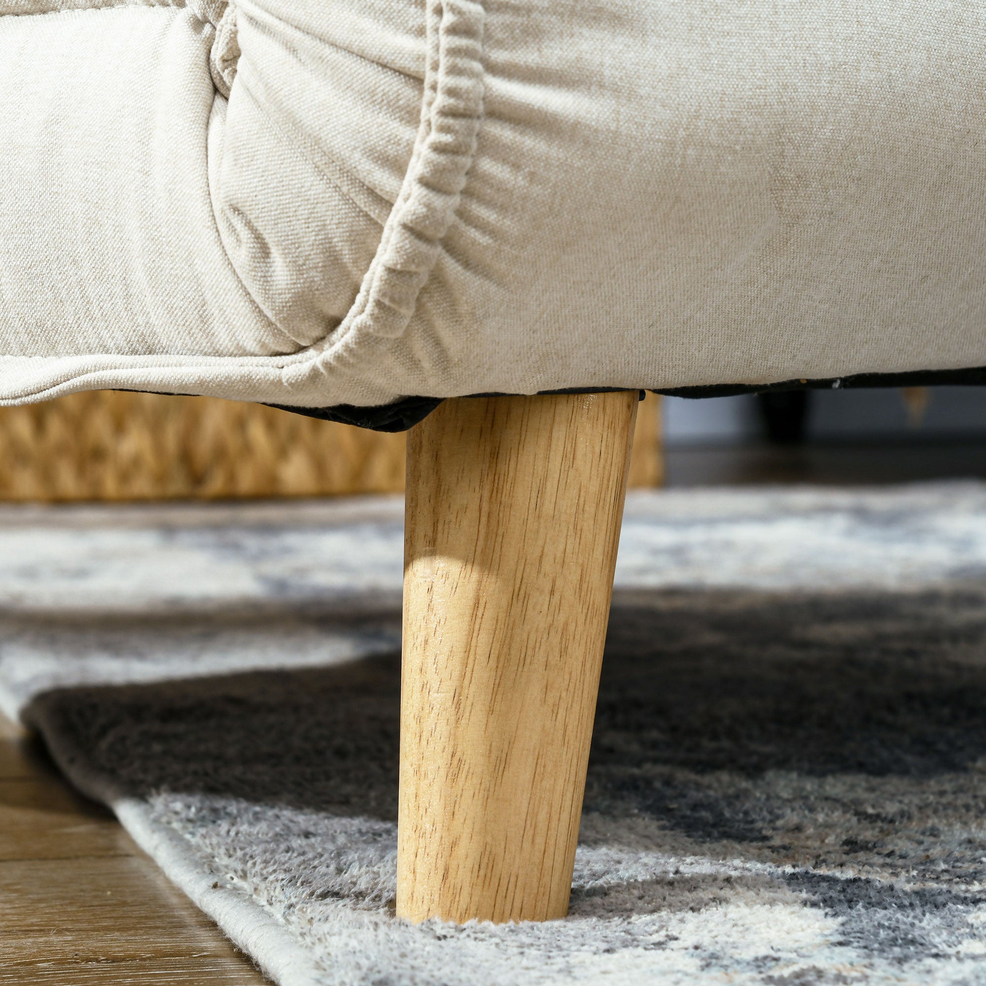 3 in 1 Sleeper Chair, Sofa Bed with Bed Function, Lumbar Pillow, Foldable Recliner with Adjustable Backrest Chaise Lounge in Linen Look, for Living Room, Cream