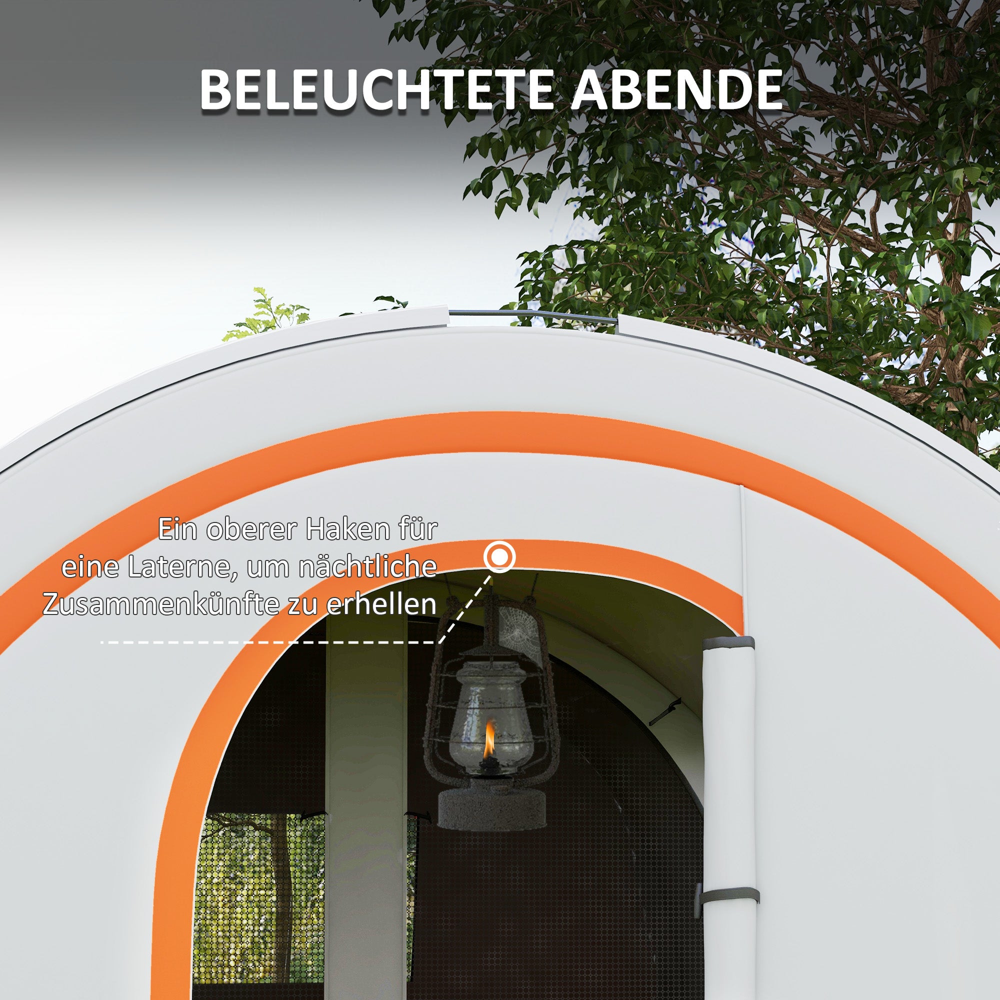 Tunnel Tent, Camping Tent for 6 People, with 2 Rooms, Light Hook, Group Tent with Carry Bag, 3000mm Waterproof Family Tent, for Garden, Campsite, Cream