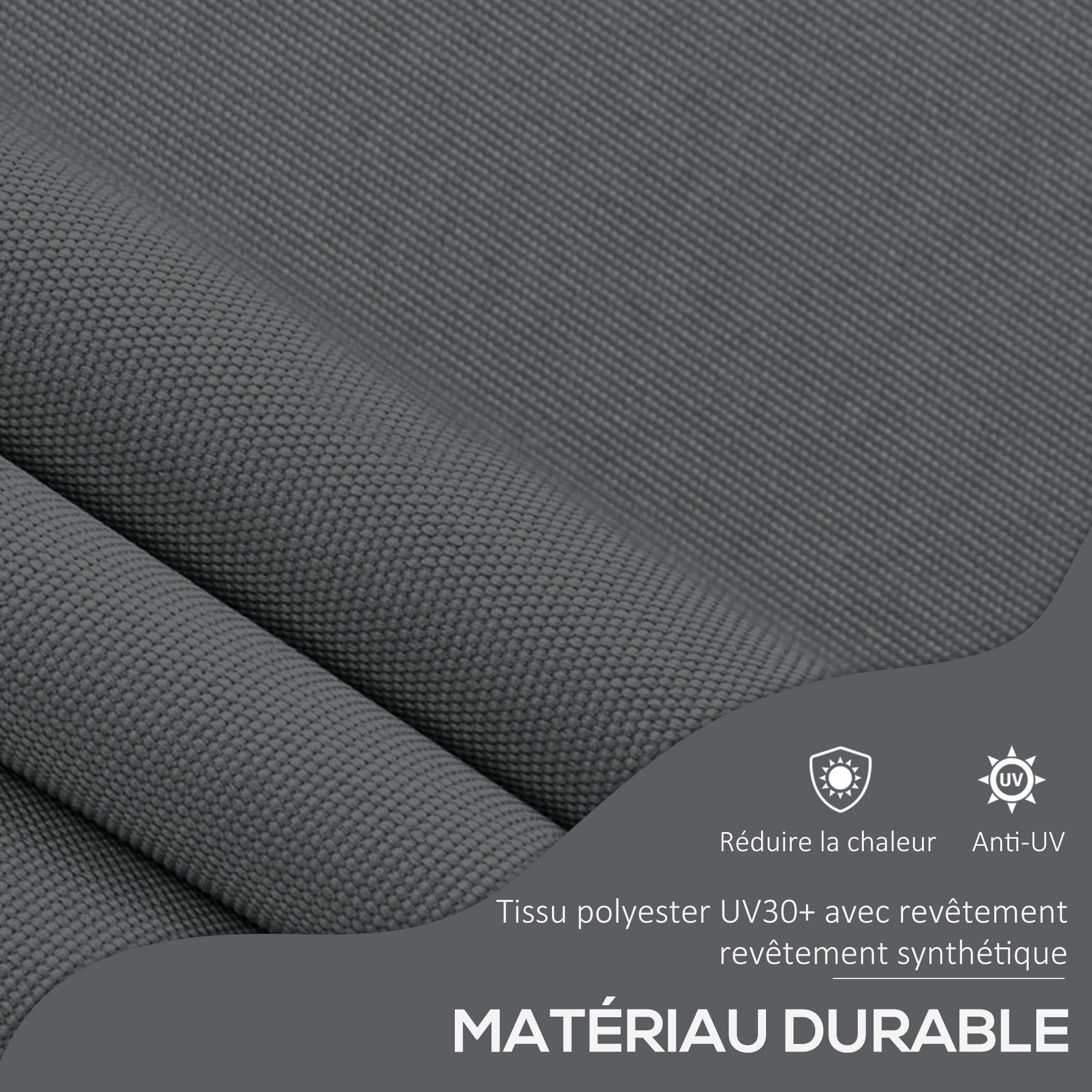 Retractable Manual Freestanding Awning Awning 2.5L x 1.2W x 2.1-3H m Adjustable Incline for Balcony Without Drilling Holes - Dark Gray Aluminum Metal Polyester