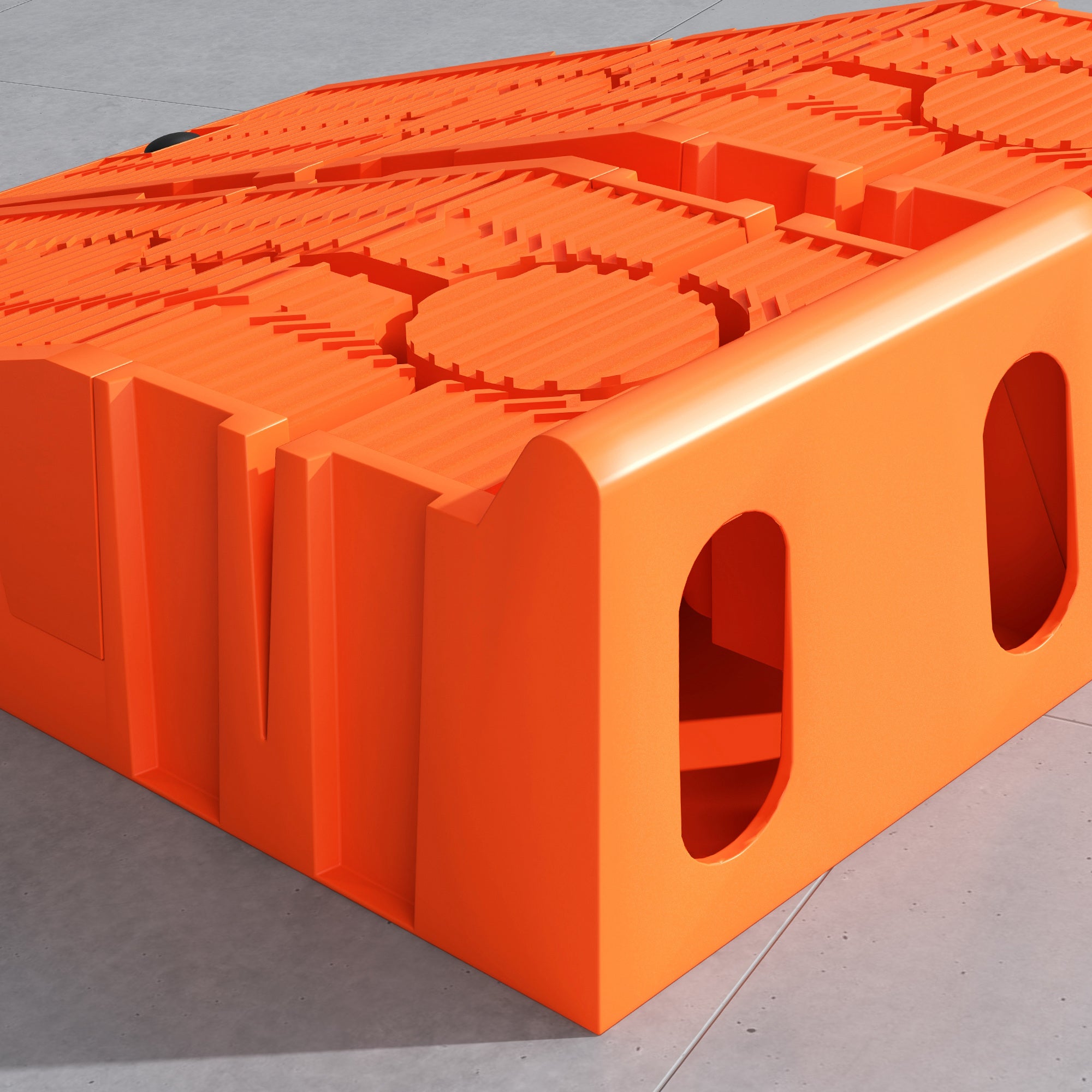Set of 2 Plastic Car Loading Ramps with 5 Tonnes Max Load, Space-Saving Car Platforms for Maintenance, 91x30x21 cm, Orange
