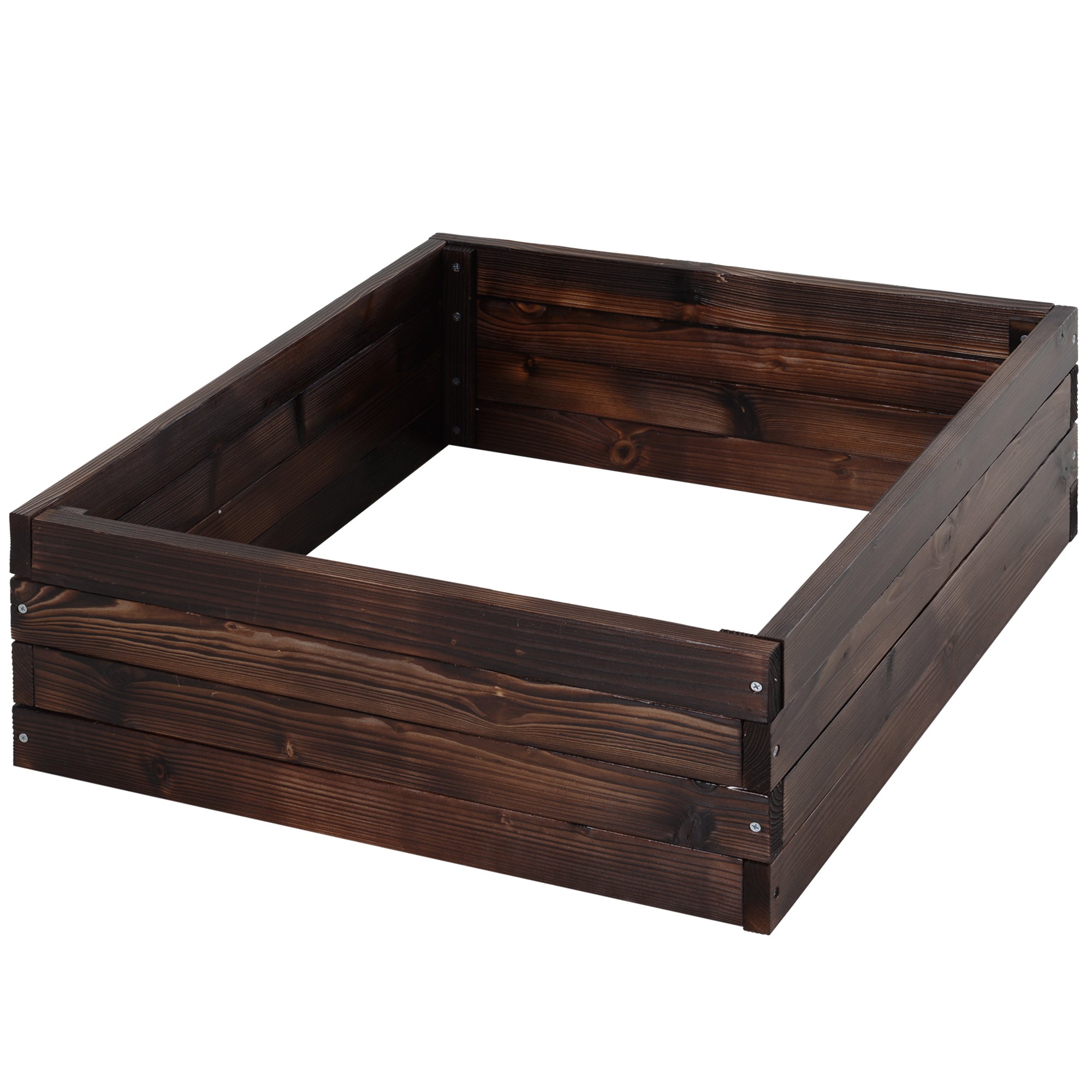 Raised Garden Bed, Plant Box, Vegetable Bed, Herb Bed, Solid Wood, Dark Brown, 60 x 60 x 23 cm