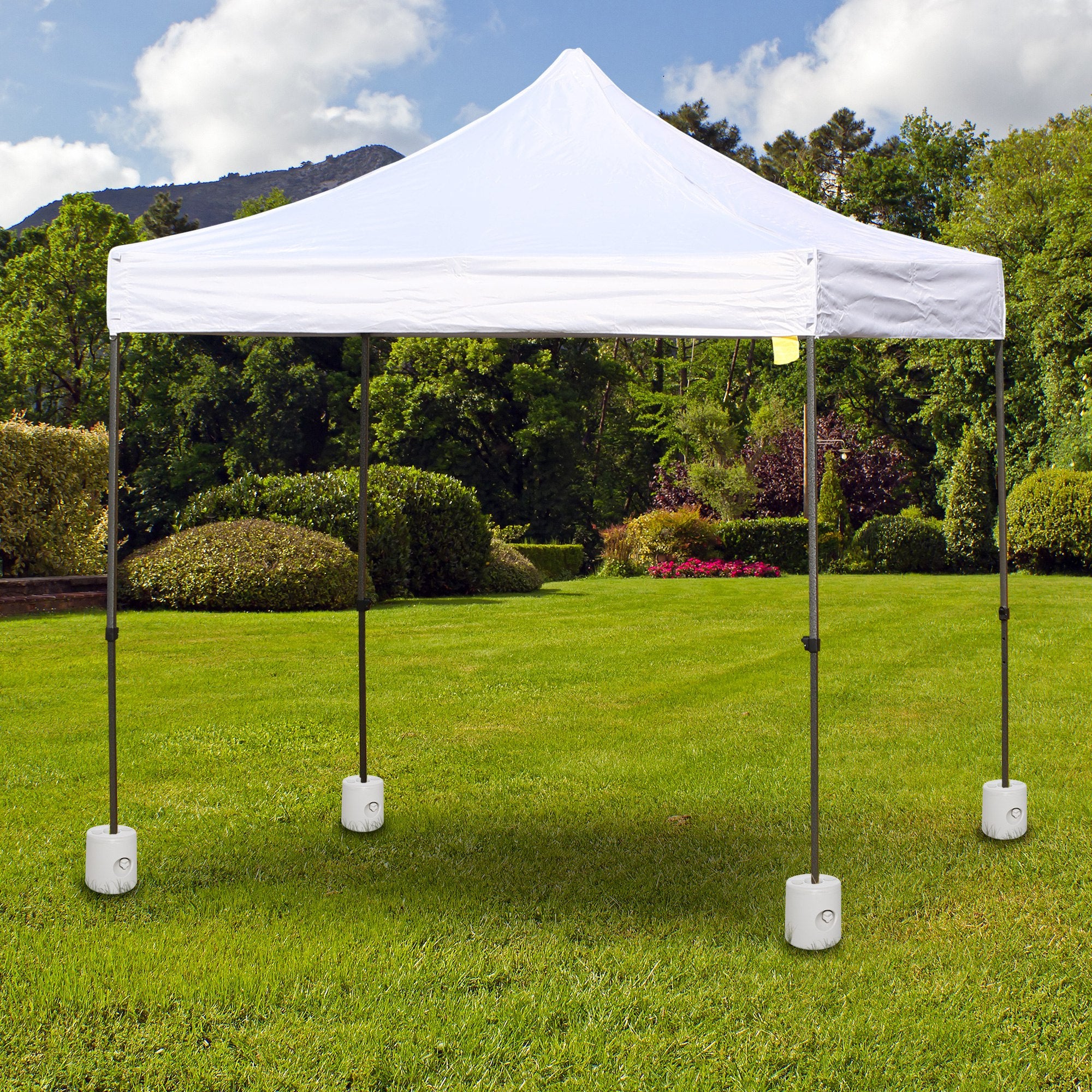 4 x Gazebo Weights Stand Foot Securement Party Tent Filling with Water/Sand PE ∅24xH25cm