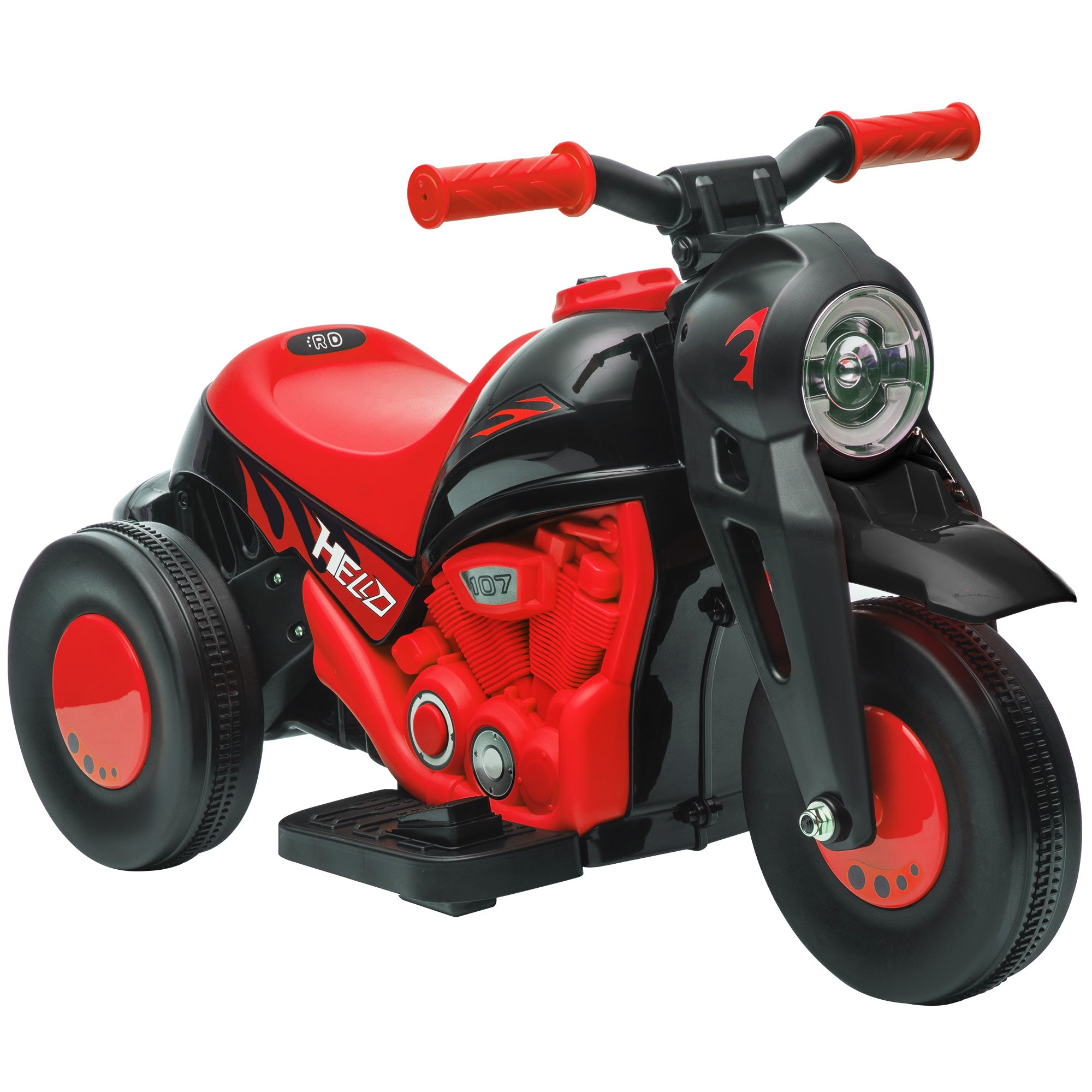 Electric Motorbike for Kids 2+ Years Battery Powered Kids Bike 6V with Bubble Blowing Function Headlights Music Kids Bike with 3 km/h Speed Load 30 kg Red