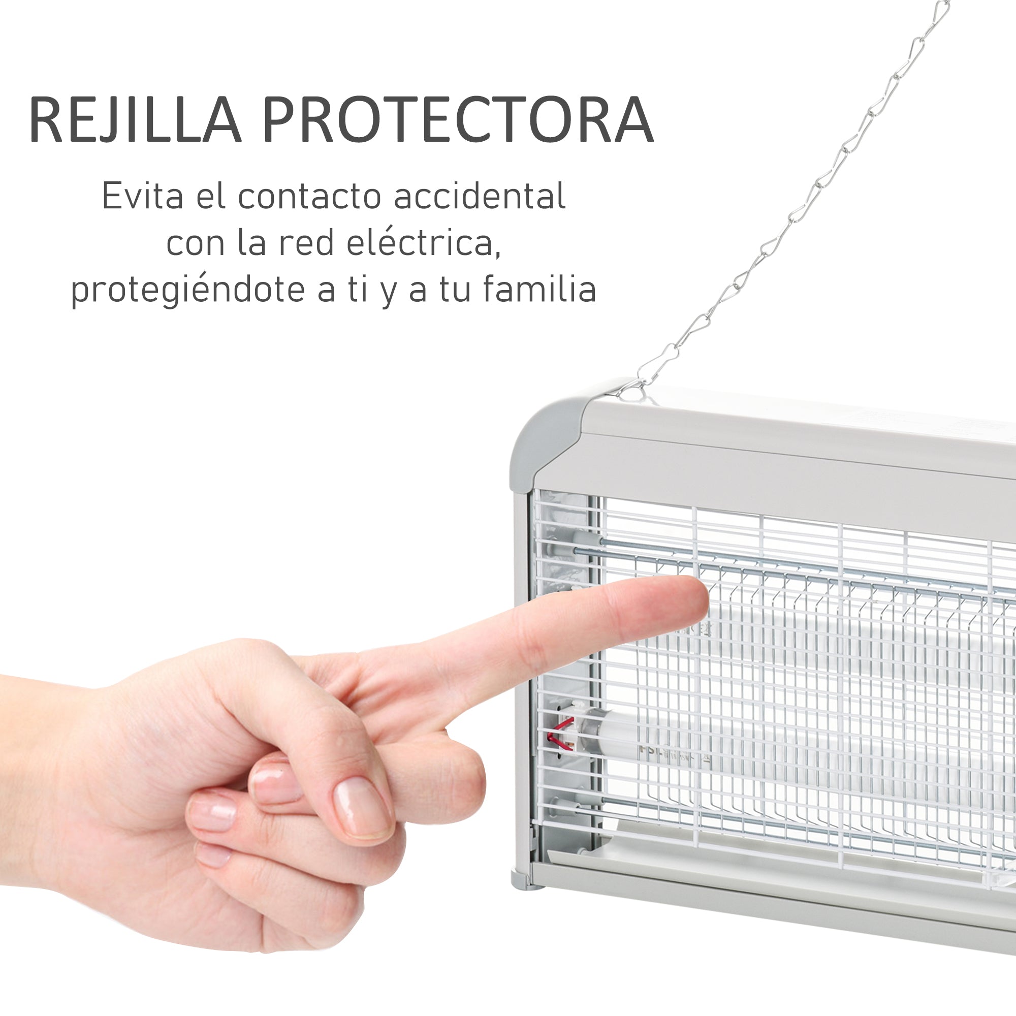 Electric Anti-Mosquito Lamp 30W Electric Fly Killer Indoor with UV Light Effect 60 m² for Garden Terrace Patio 48.5x8.5x26.5 cm Gray